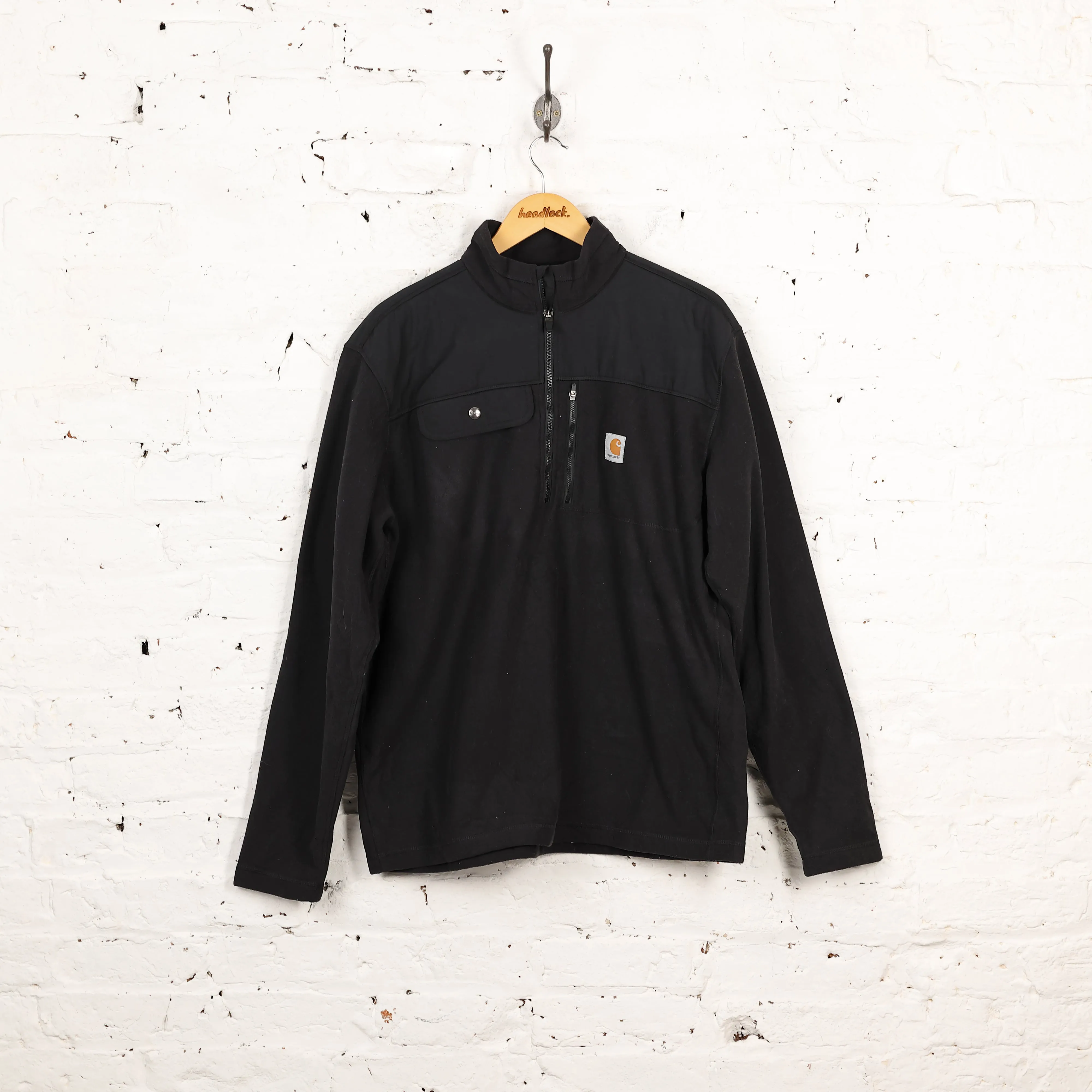 Carhartt 1/4 Zip Sweatshirt - Black - L