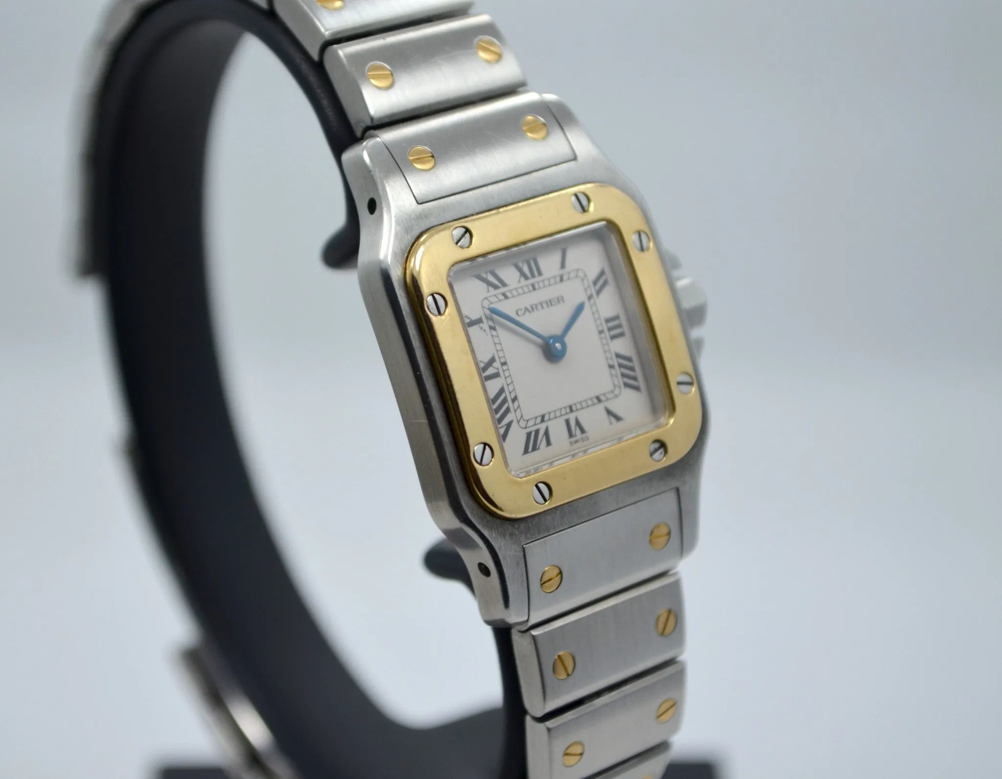 Cartier Two Tone Santos Steel 18K Gold Ladies 1567 Quartz 23mm Wristwatch