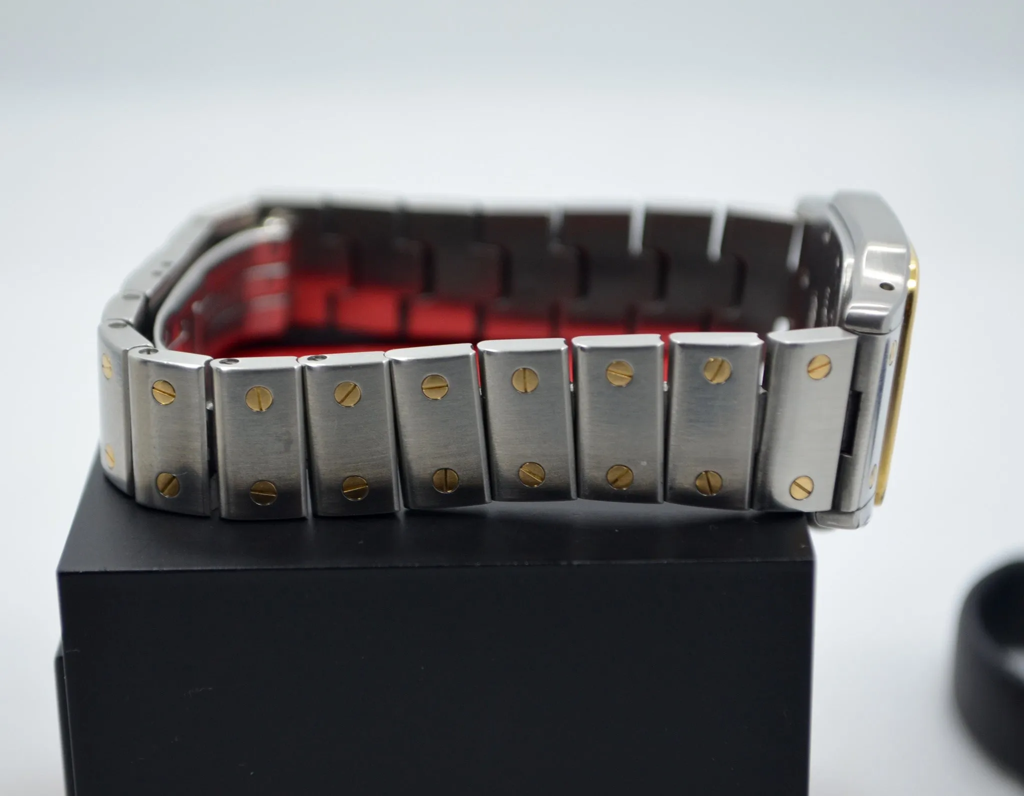 Cartier Two Tone Santos Steel 18K Gold Ladies 1567 Quartz 23mm Wristwatch
