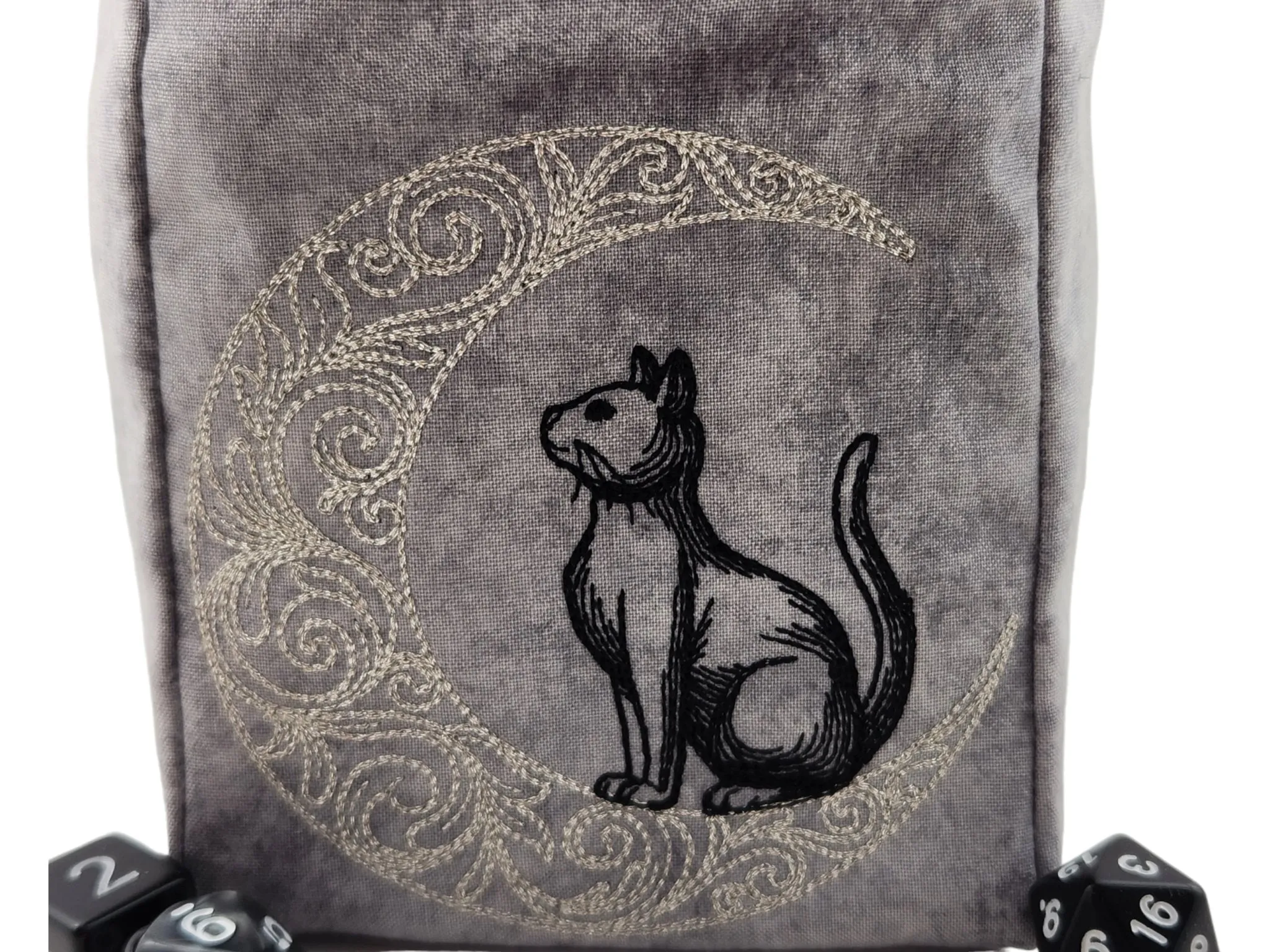 Cat and Moon Dice Bag