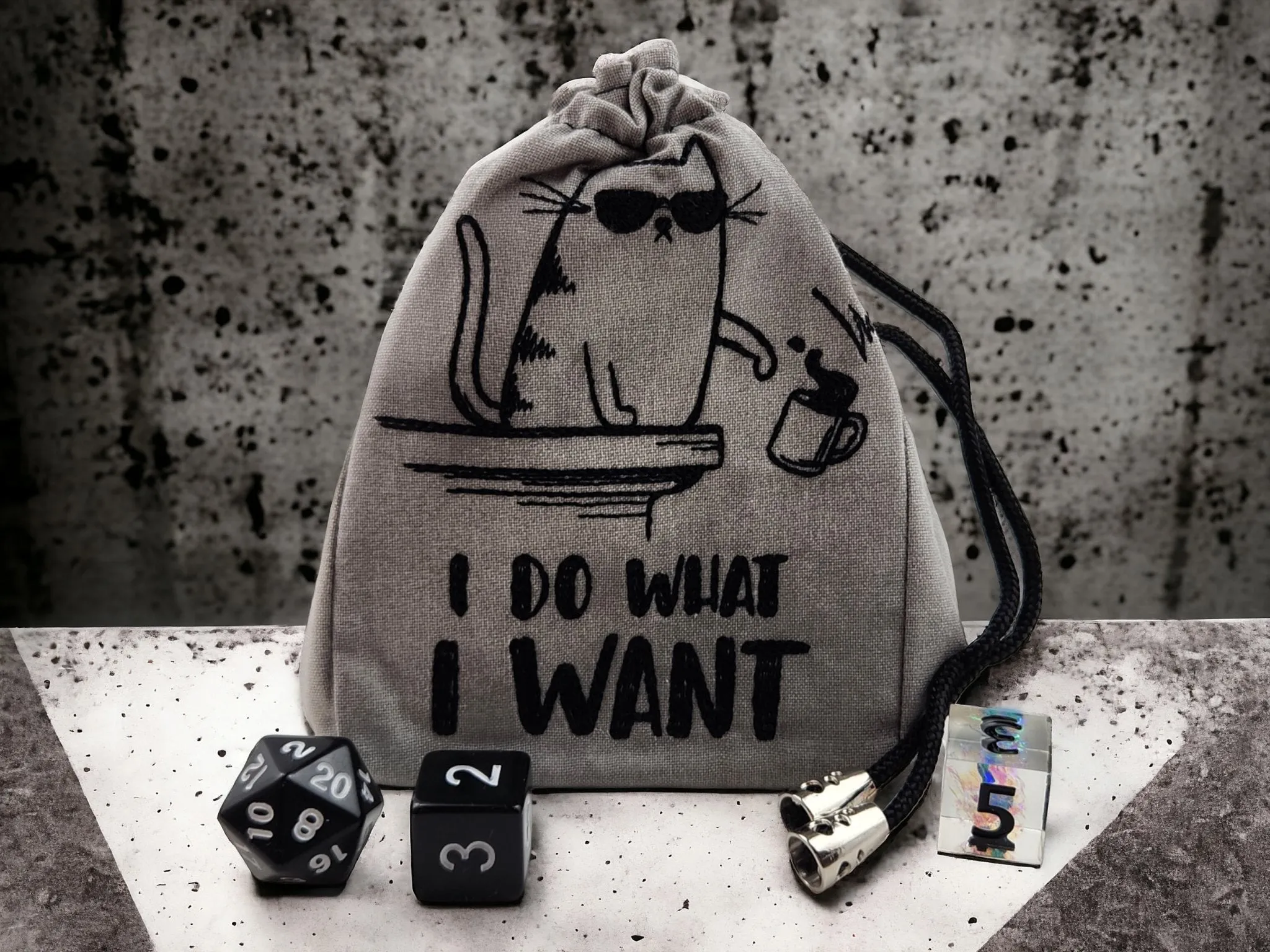 Cat Attitude dice bag