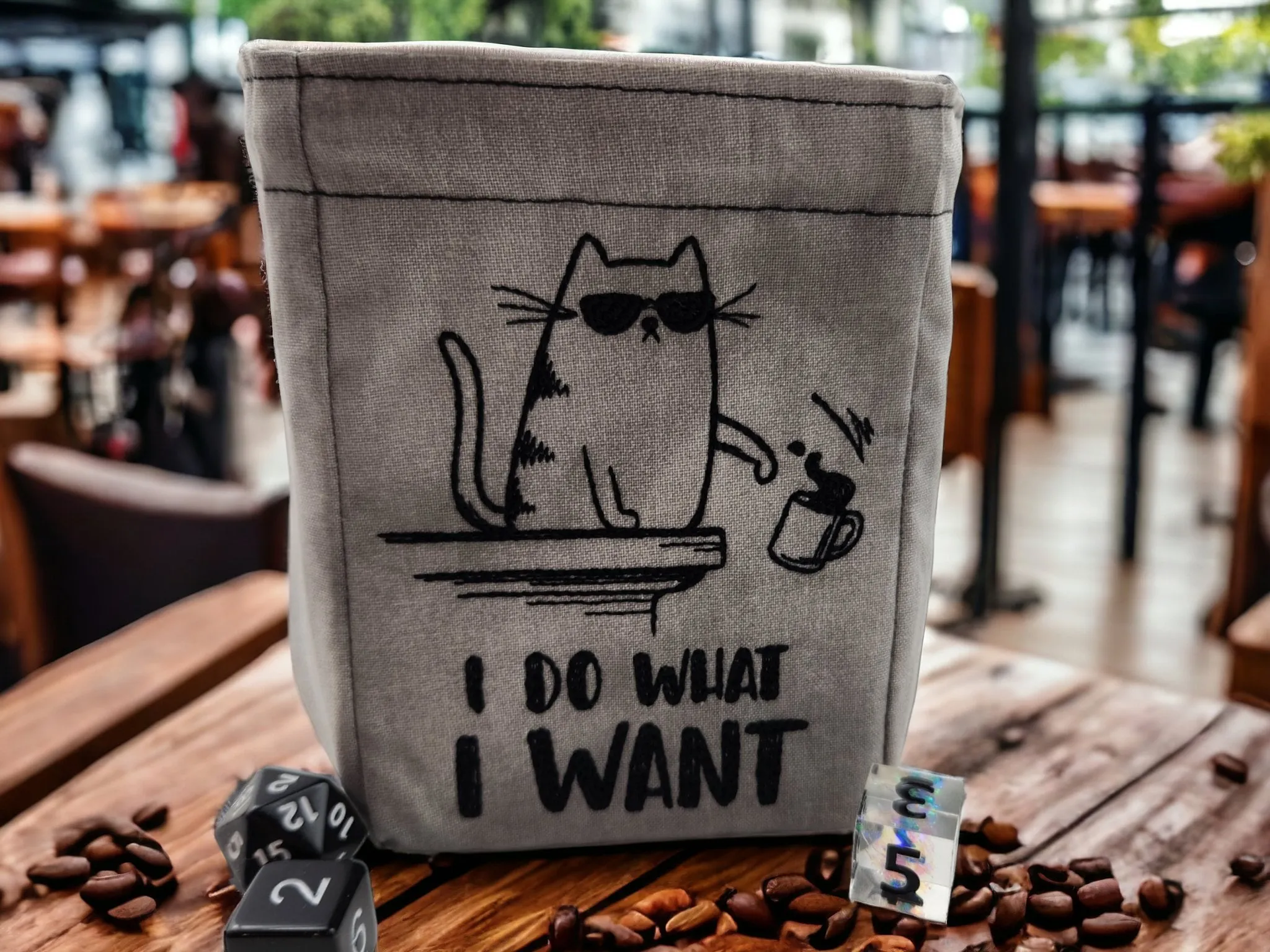 Cat Attitude dice bag
