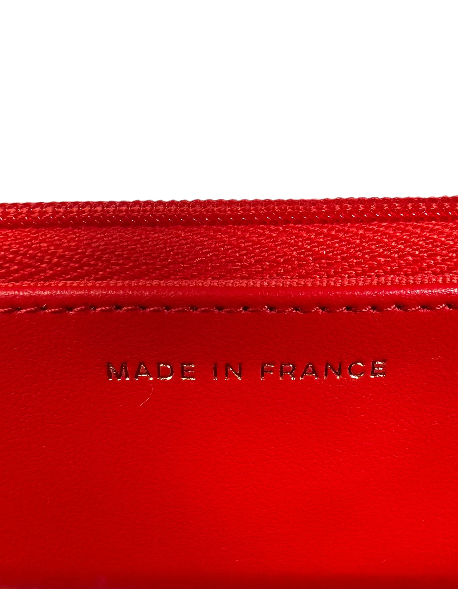 Chanel 2022 NEW Red Quilted Caviar Leather Wallet On Chain WOC Crossbody Bag