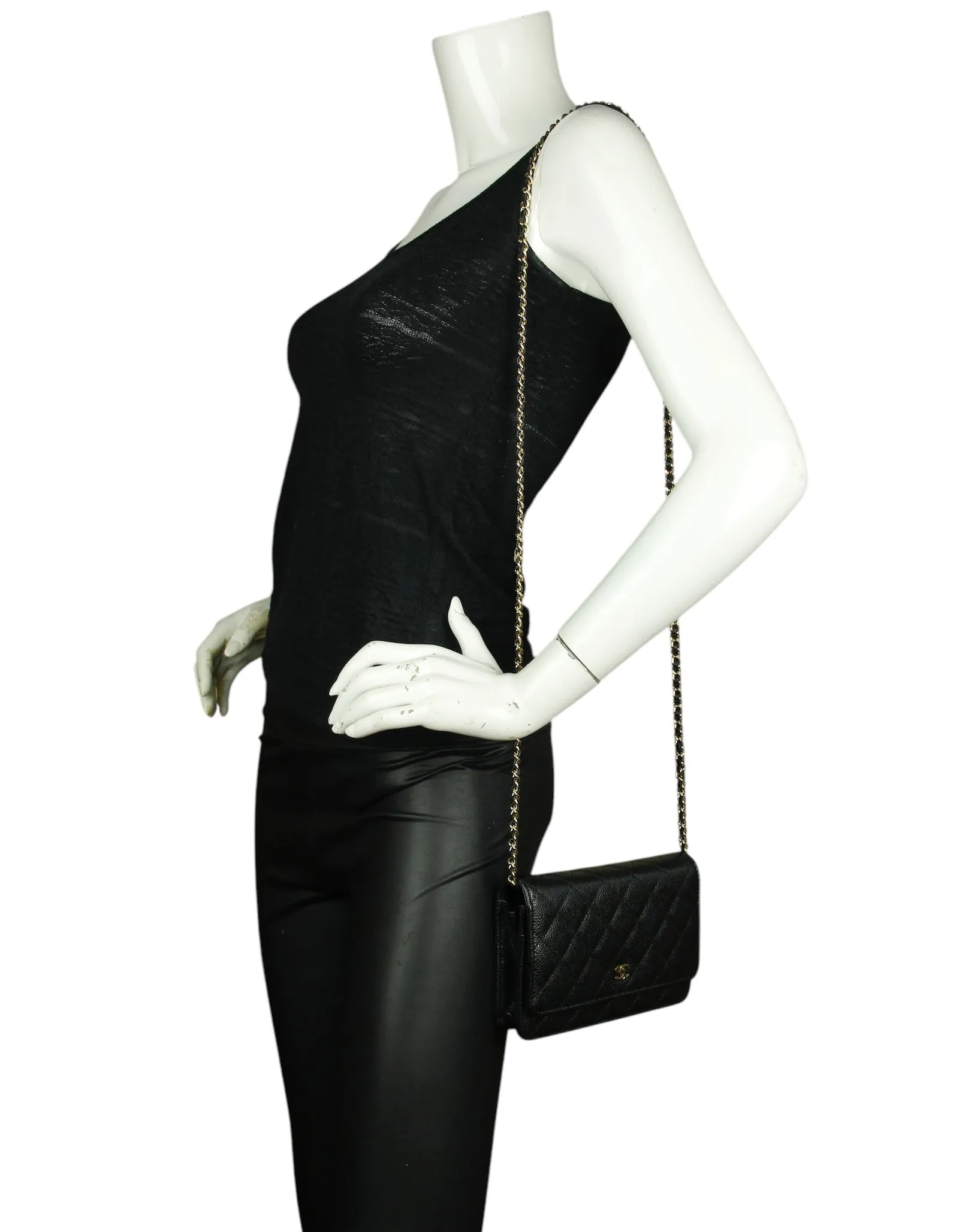 Chanel Black Caviar Leather WOC Bag