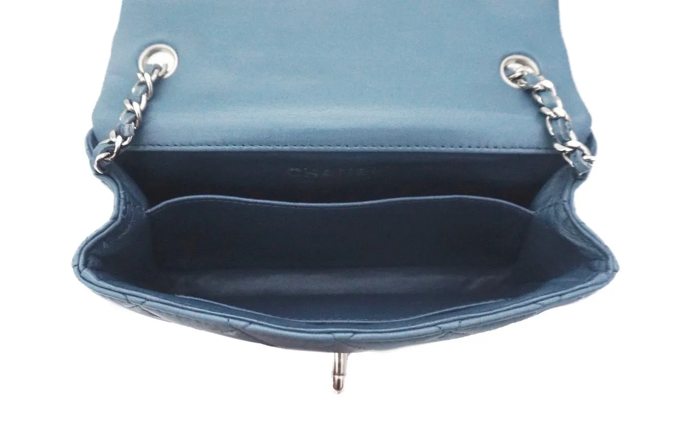 Chanel Blue Quilted Lambskin Mini Flap Bag