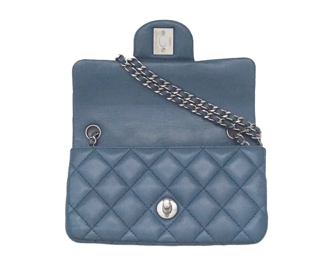 Chanel Blue Quilted Lambskin Mini Flap Bag