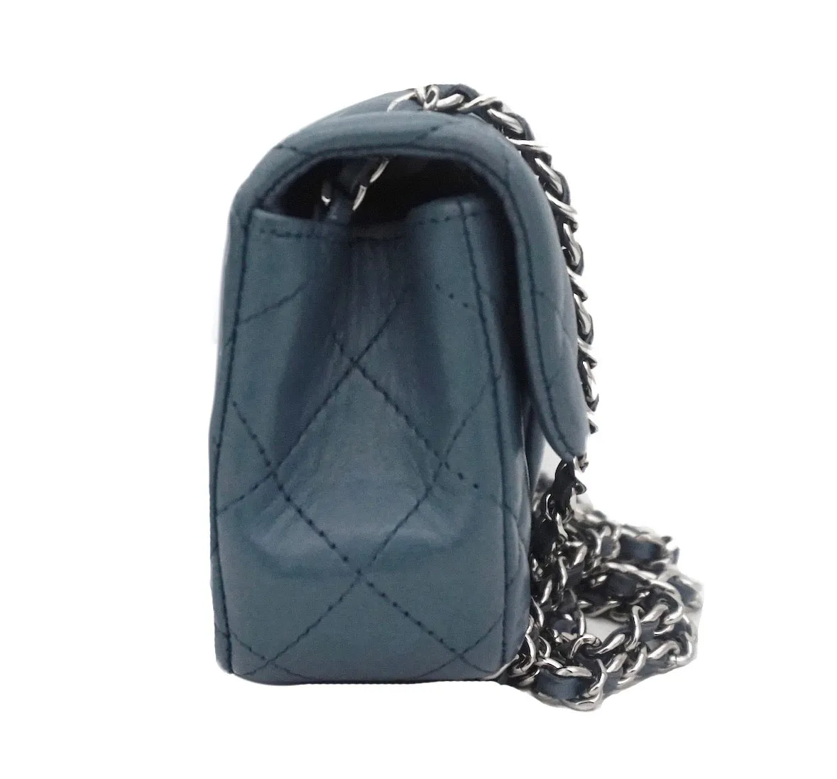 Chanel Blue Quilted Lambskin Mini Flap Bag
