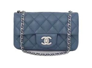 Chanel Blue Quilted Lambskin Mini Flap Bag