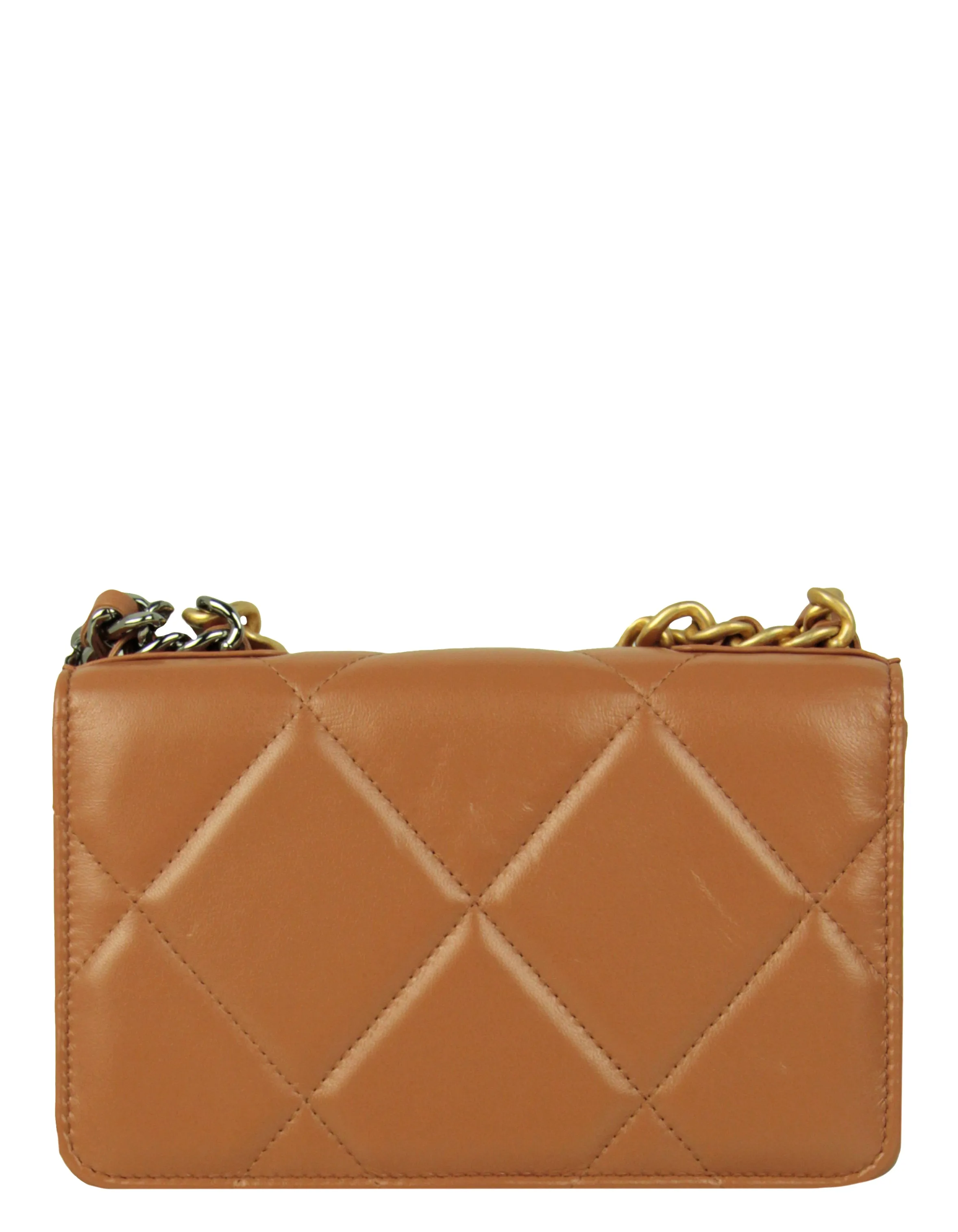Chanel Brown Quilted 19 WOC Crossbody Bag