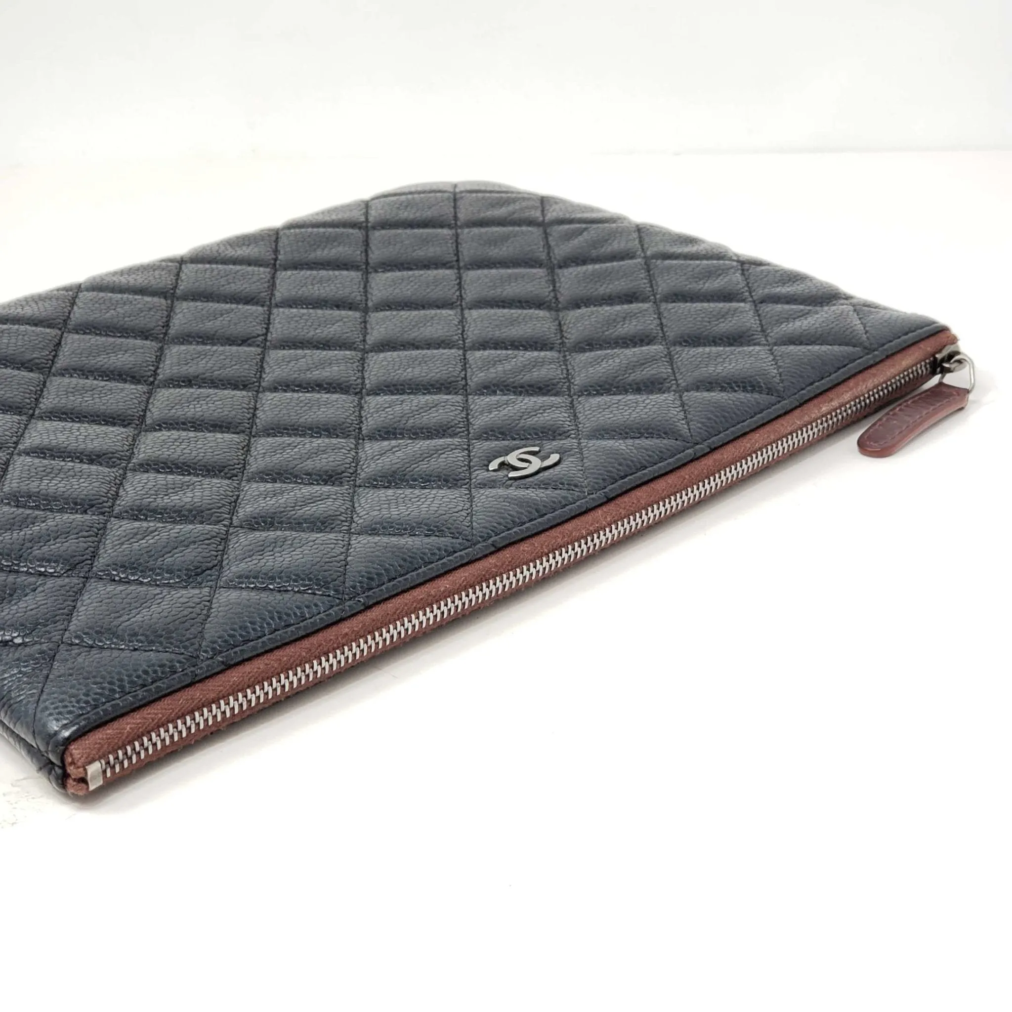 Chanel CC Caviar Quilted Cosmetic / Clutch Bag