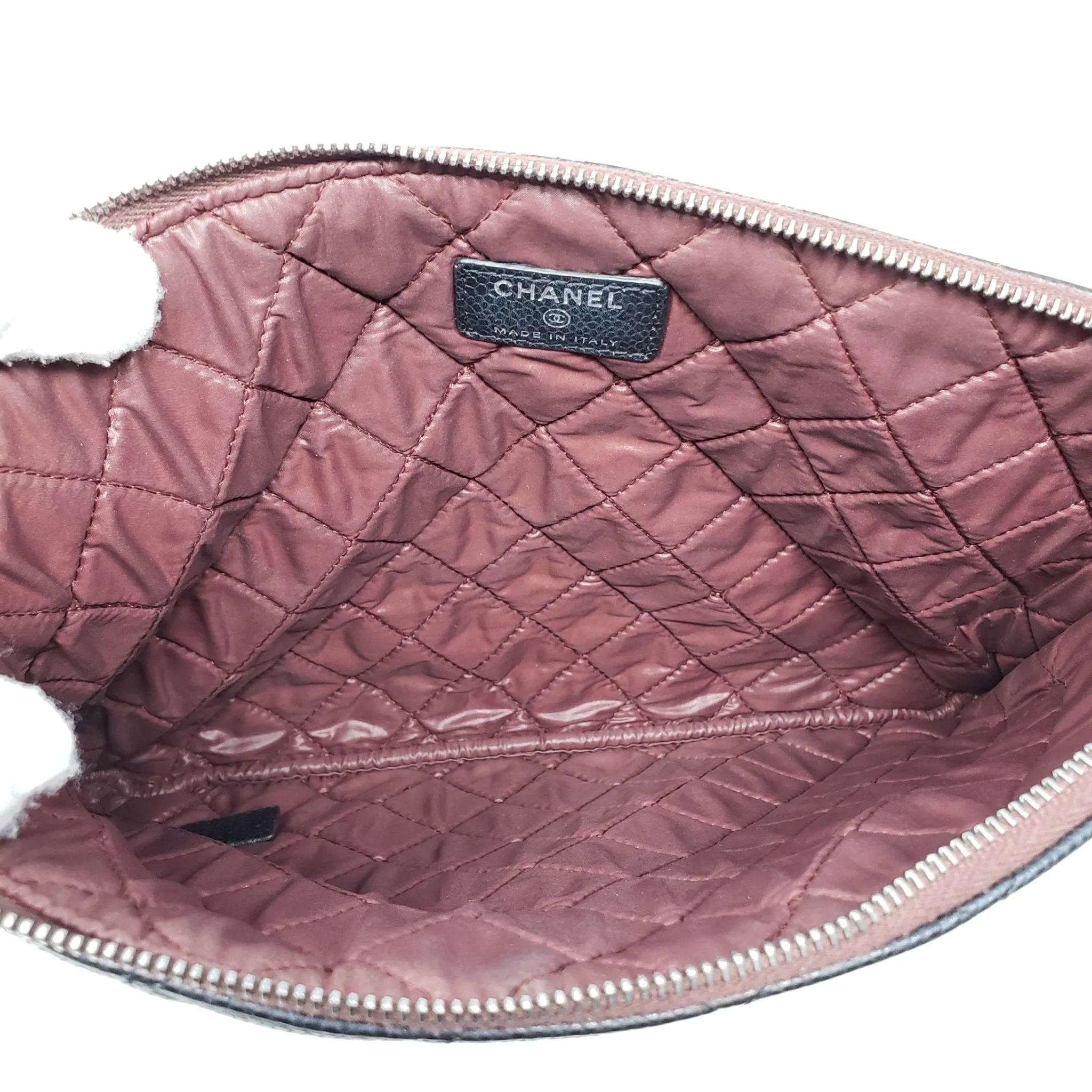Chanel CC Caviar Quilted Cosmetic / Clutch Bag