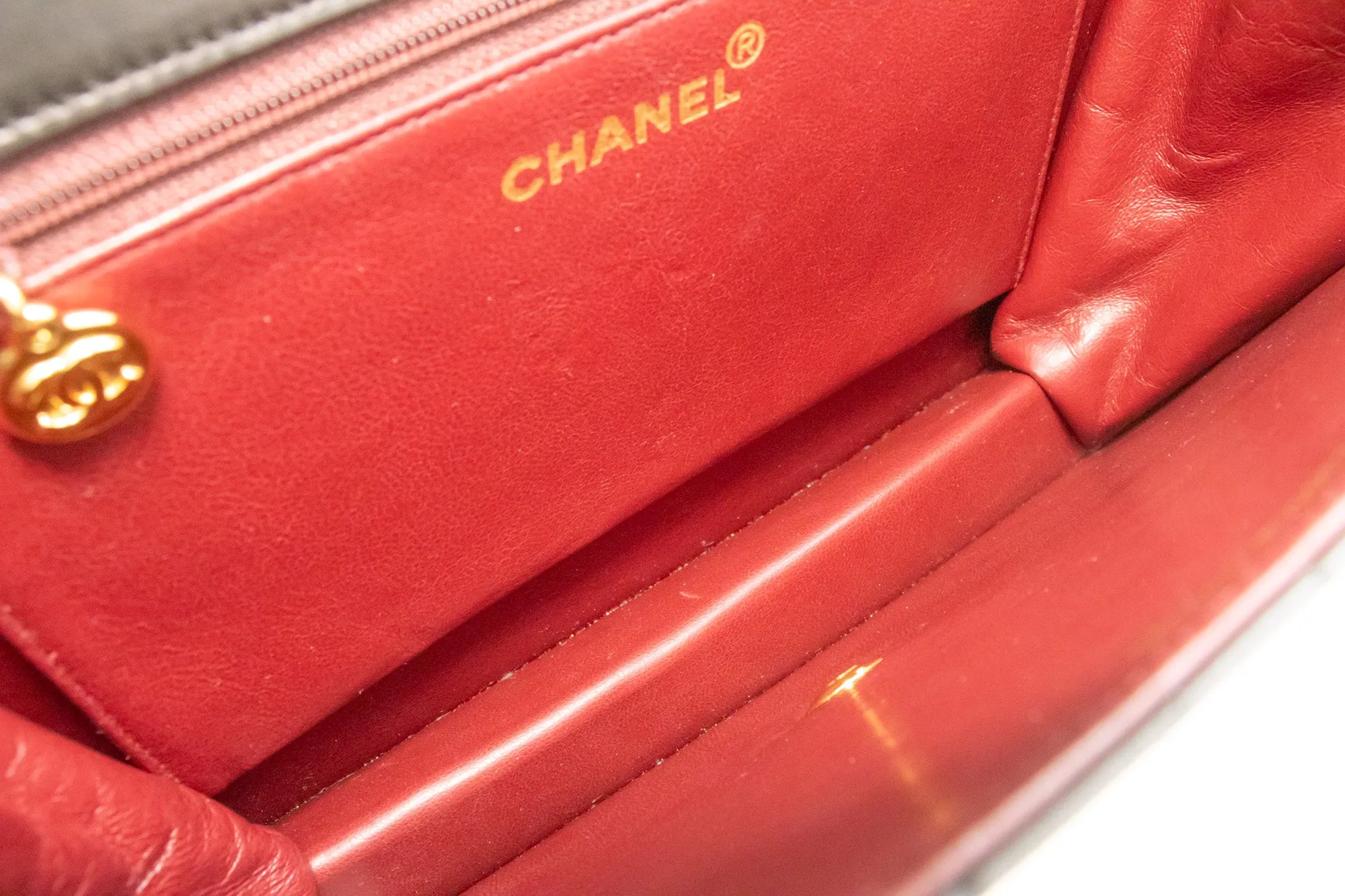 CHANEL Chain Shoulder Bag Clutch Black Quilted Flap Lambskin Purse m23