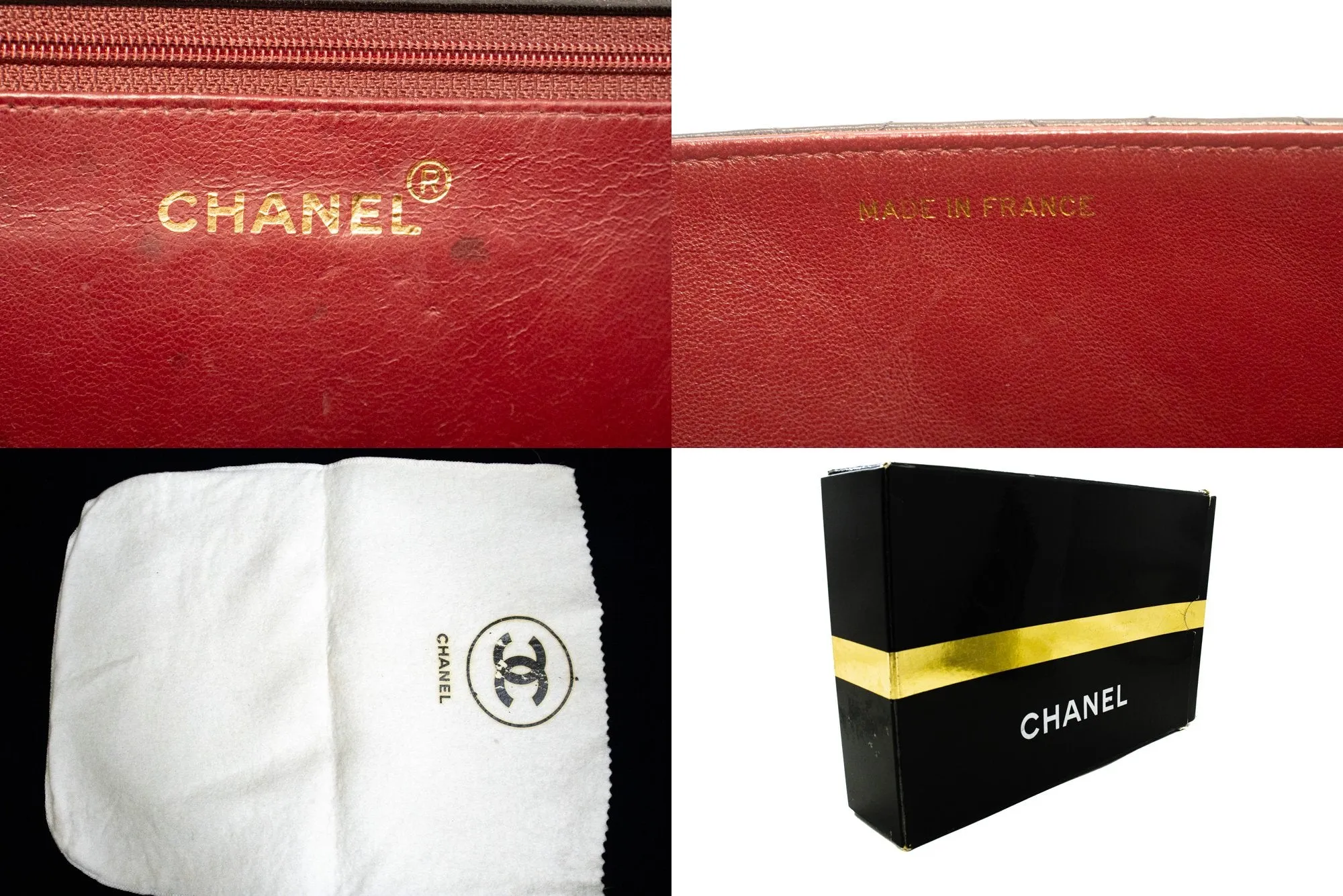 CHANEL Chain Shoulder Bag Clutch Black Quilted Flap Lambskin Purse n32