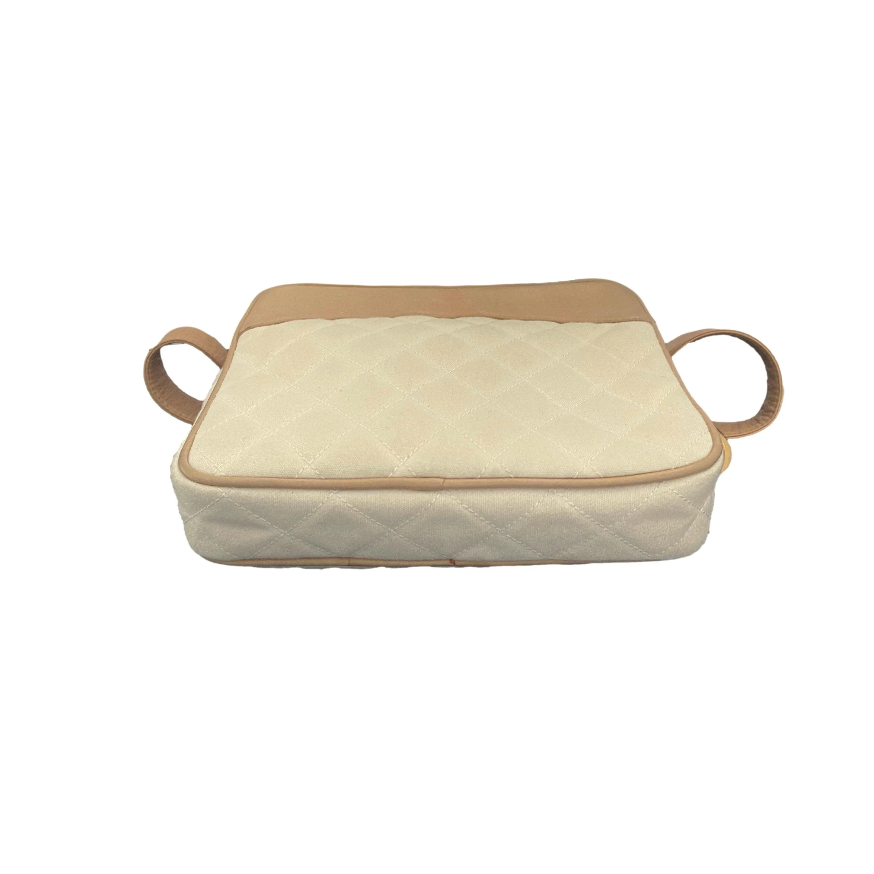 Chanel Cream and Beige Quilted Belt Bag