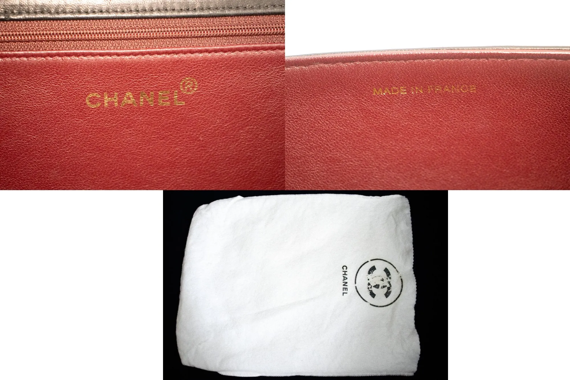 CHANEL Full Flap Chain Shoulder Bag Clutch Black Quilted Lambskin m06