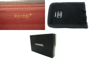 CHANEL Full Flap Chain Shoulder Bag Clutch Black Quilted Lambskin m62
