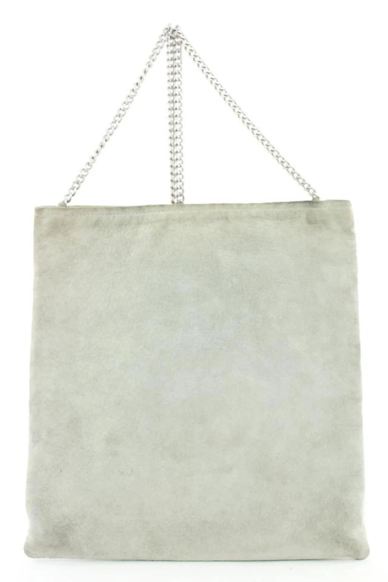 Chanel Grey Suede Flat Chain Crossbody Bag 1c815a