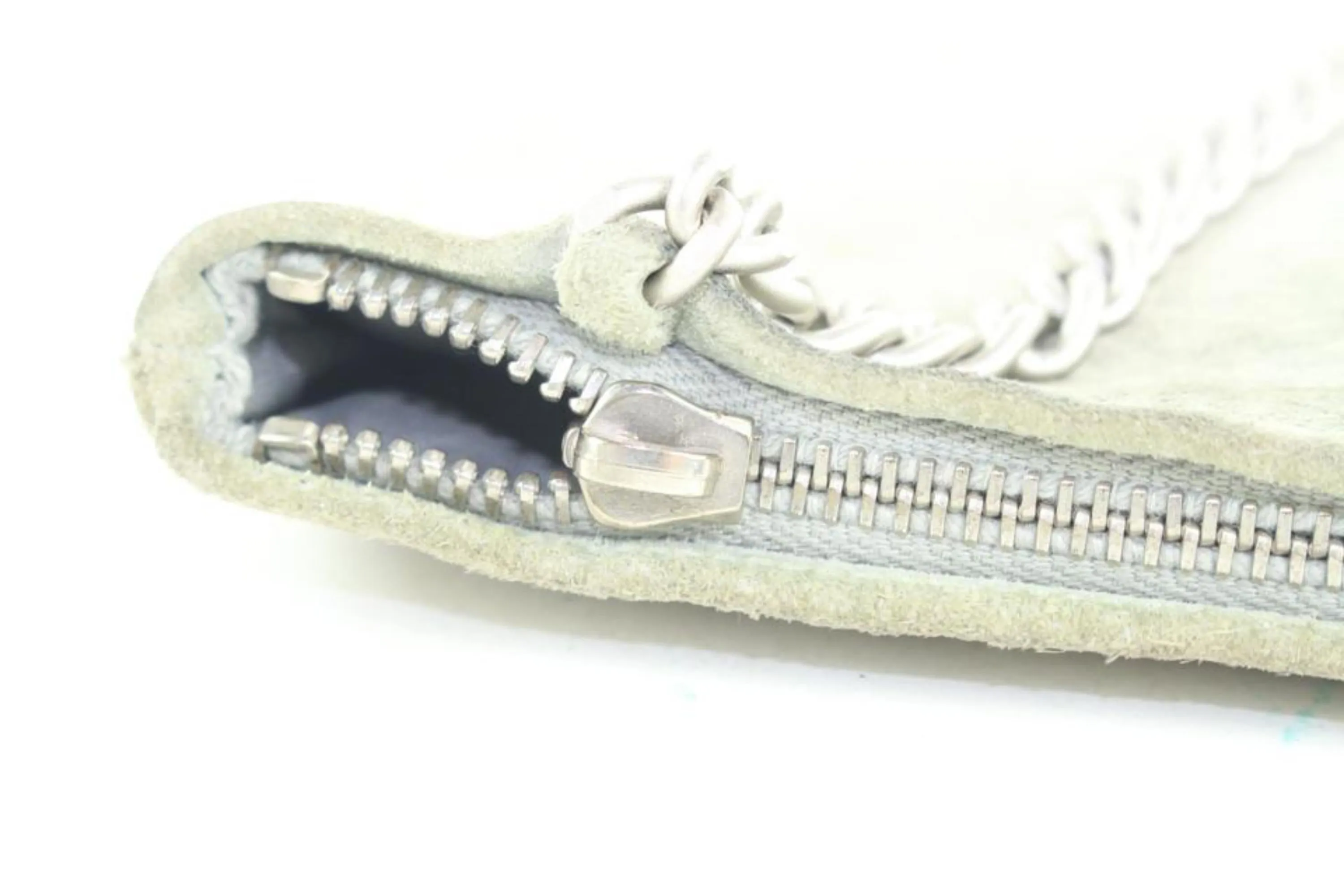 Chanel Grey Suede Flat Chain Crossbody Bag 1c815a
