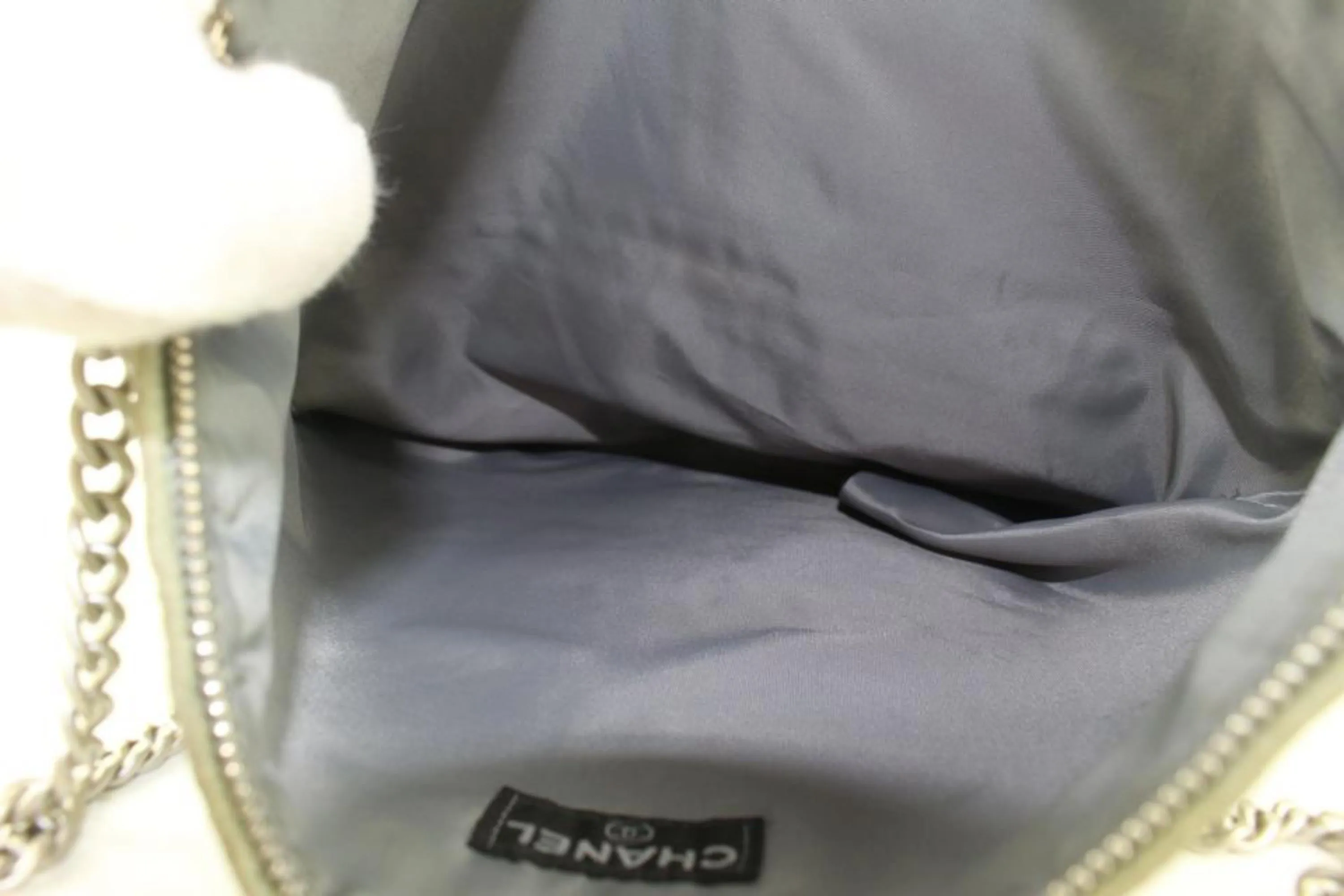 Chanel Grey Suede Flat Chain Crossbody Bag 1c815a
