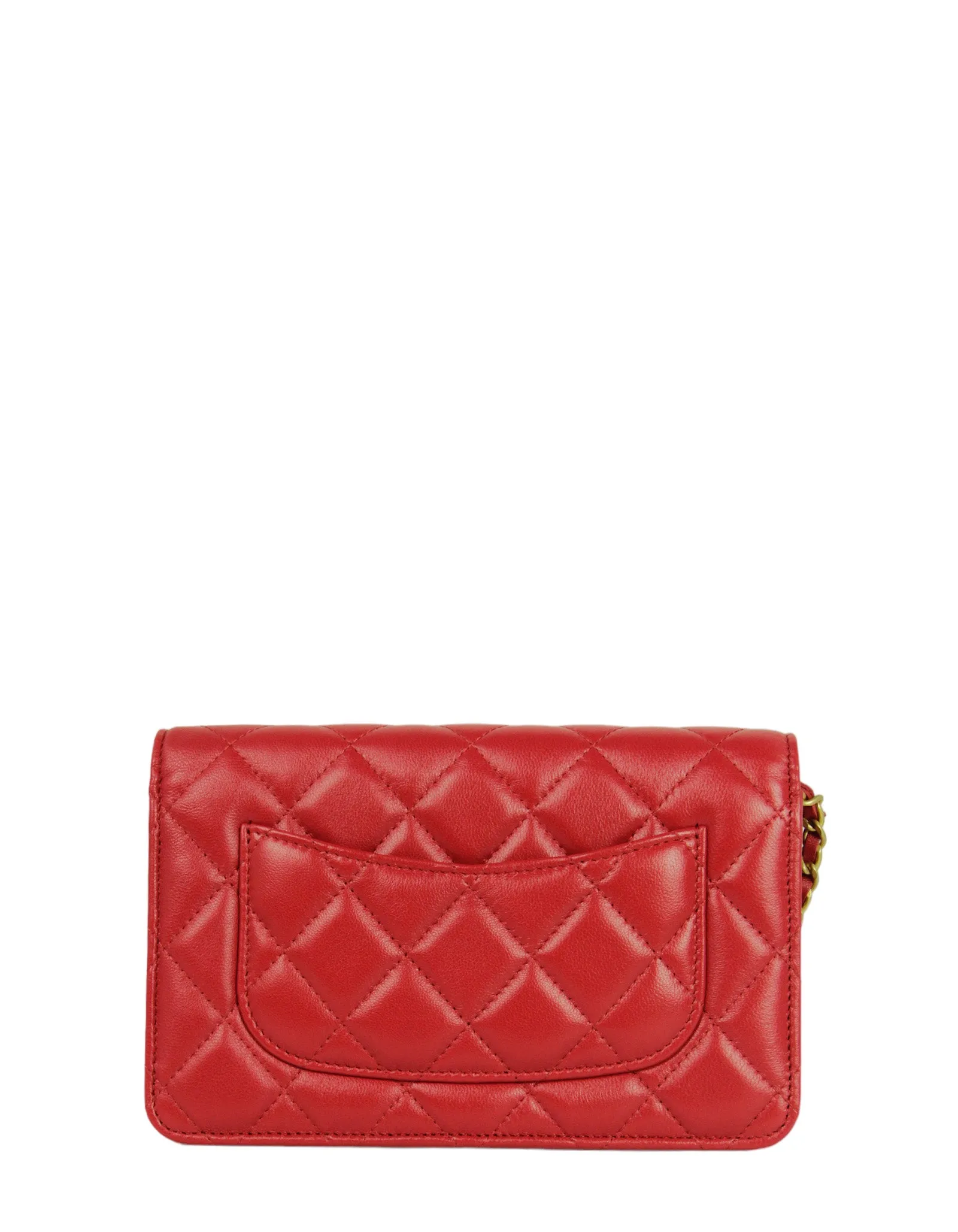 Chanel NEW Red Lambskin CC Heart WOC