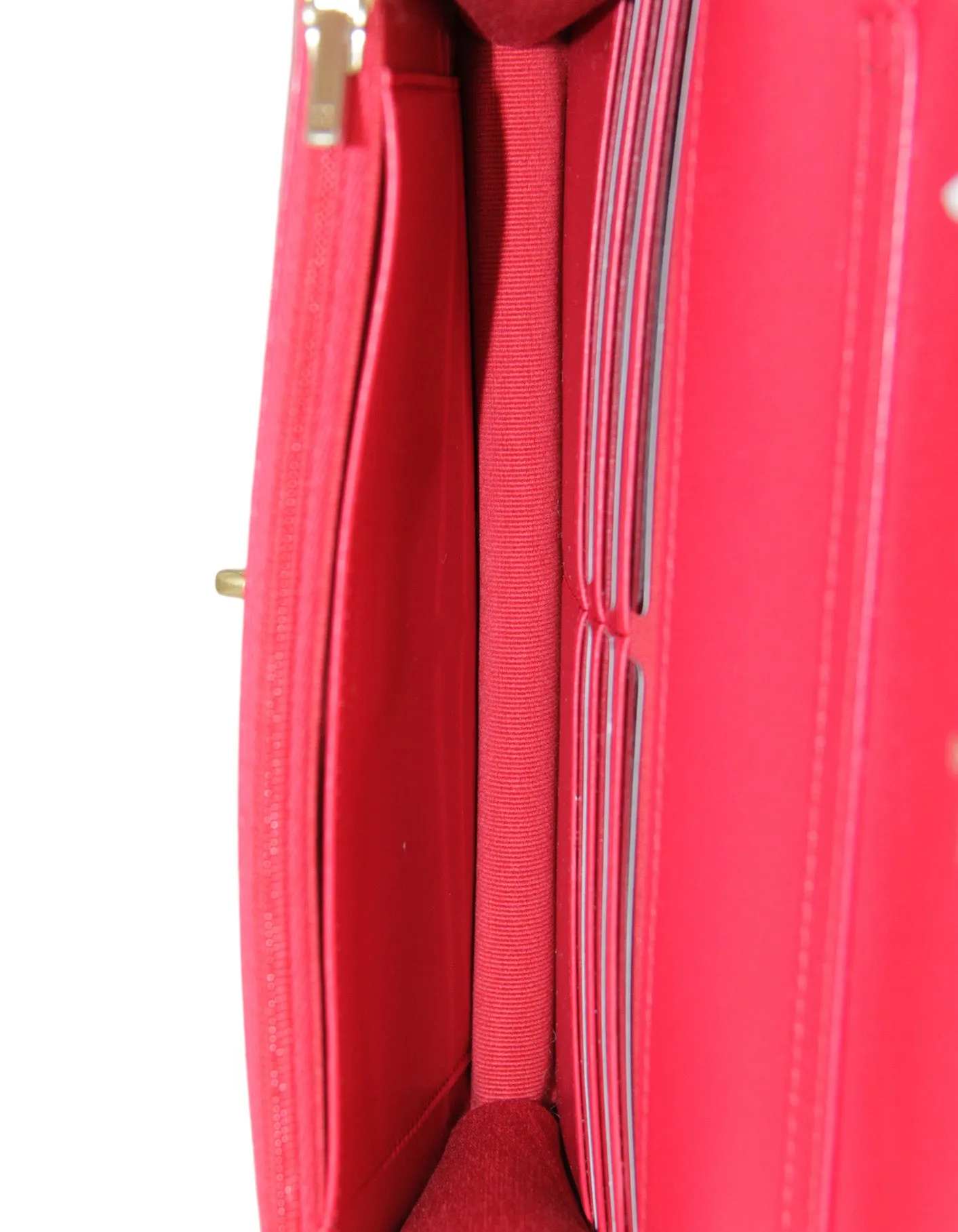 Chanel NEW Red Lambskin CC Heart WOC