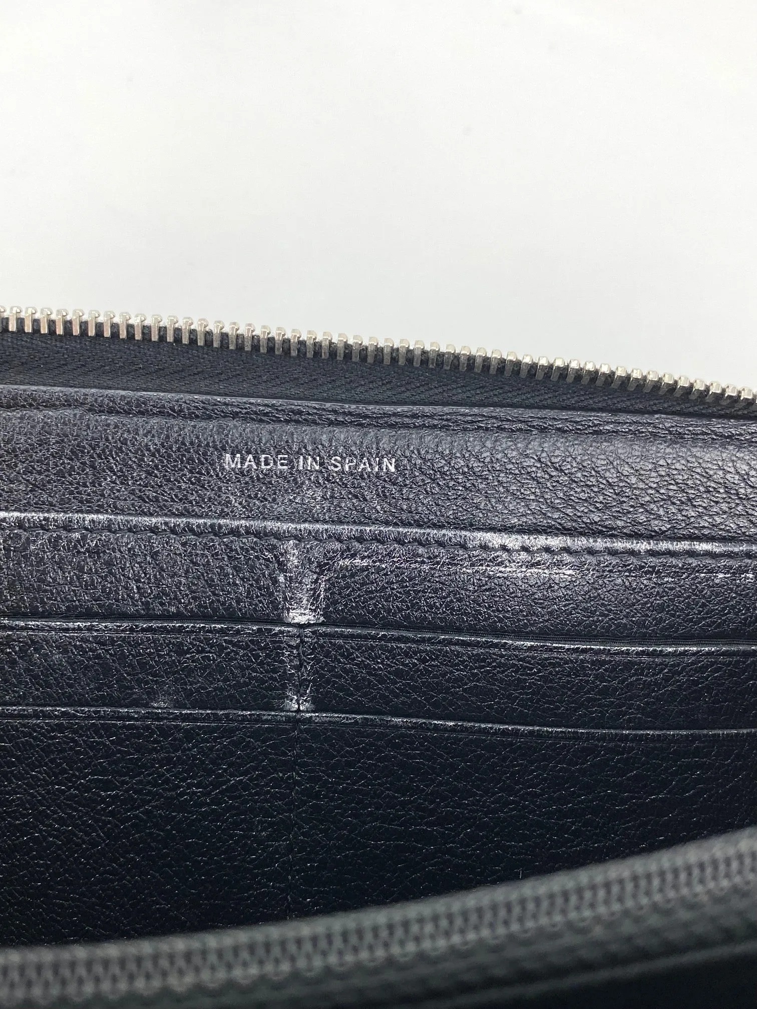 Chanel Perforated Silver Metallic Lambskin Quilted Zip Around Wallet Clutch