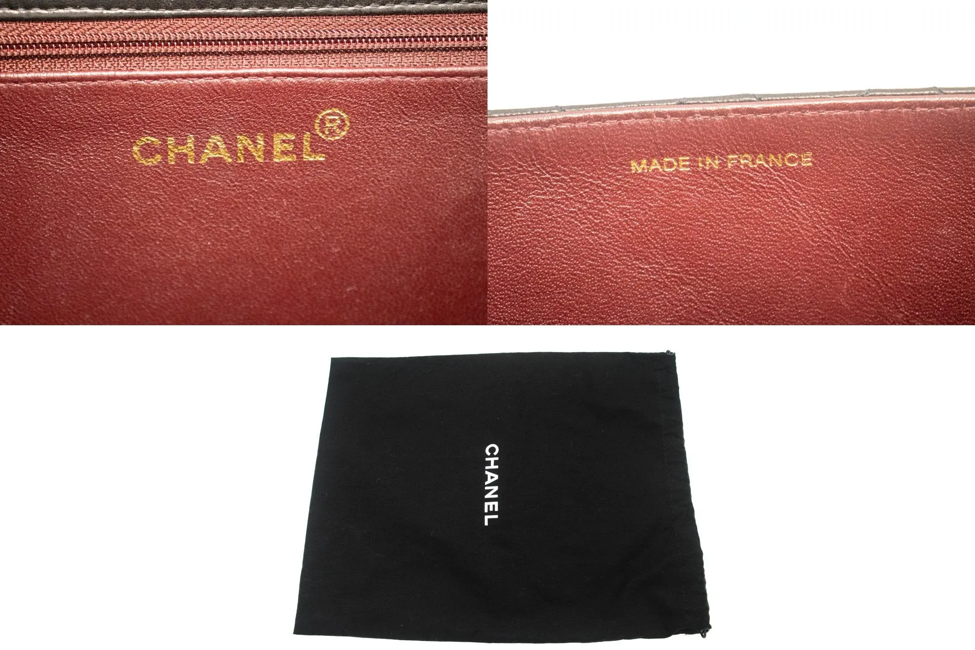CHANEL Small Chain Shoulder Bag Clutch Black Quilted Flap Lambskin L54