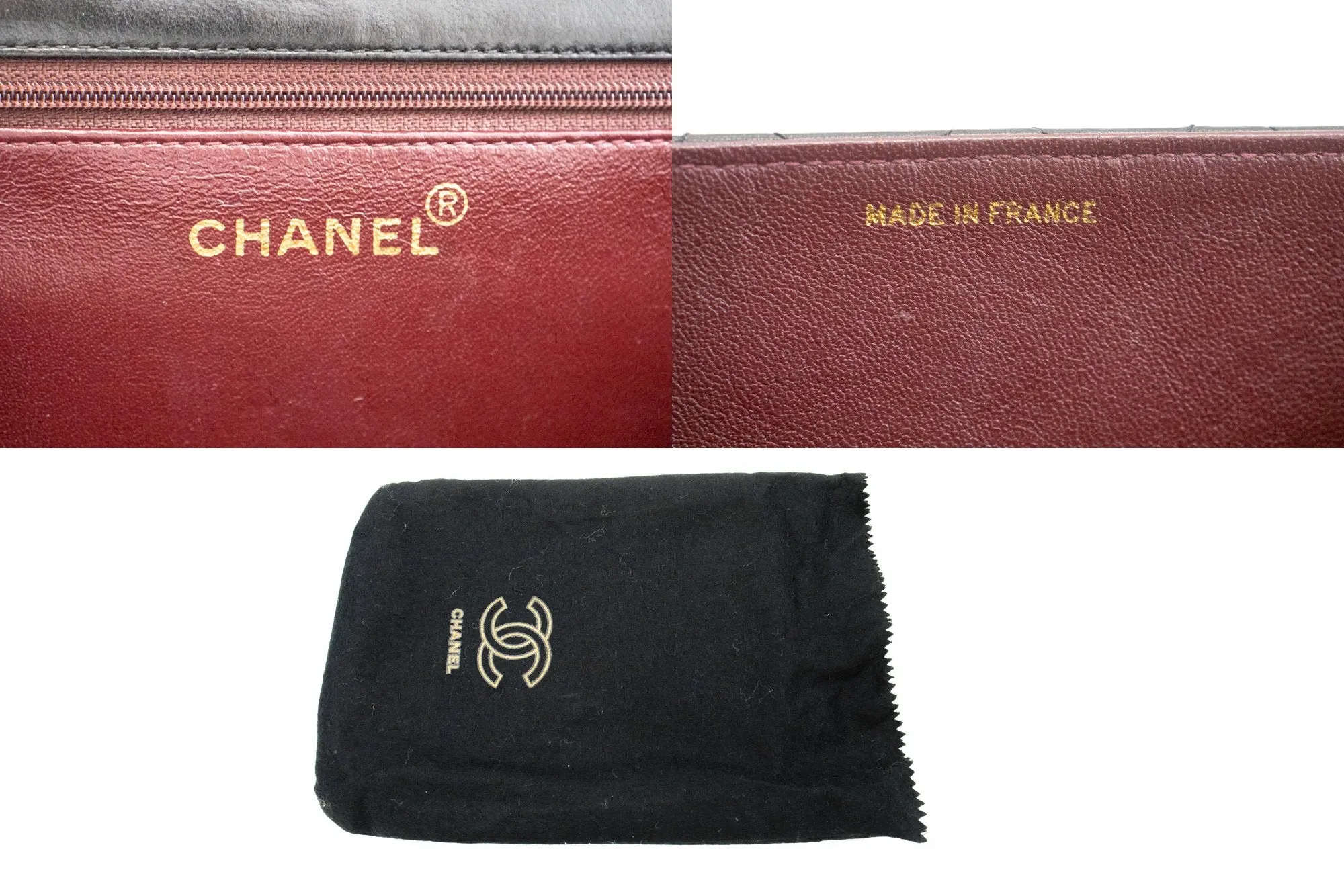 CHANEL Small Chain Shoulder Bag Clutch Black Quilted Flap Lambskin n57