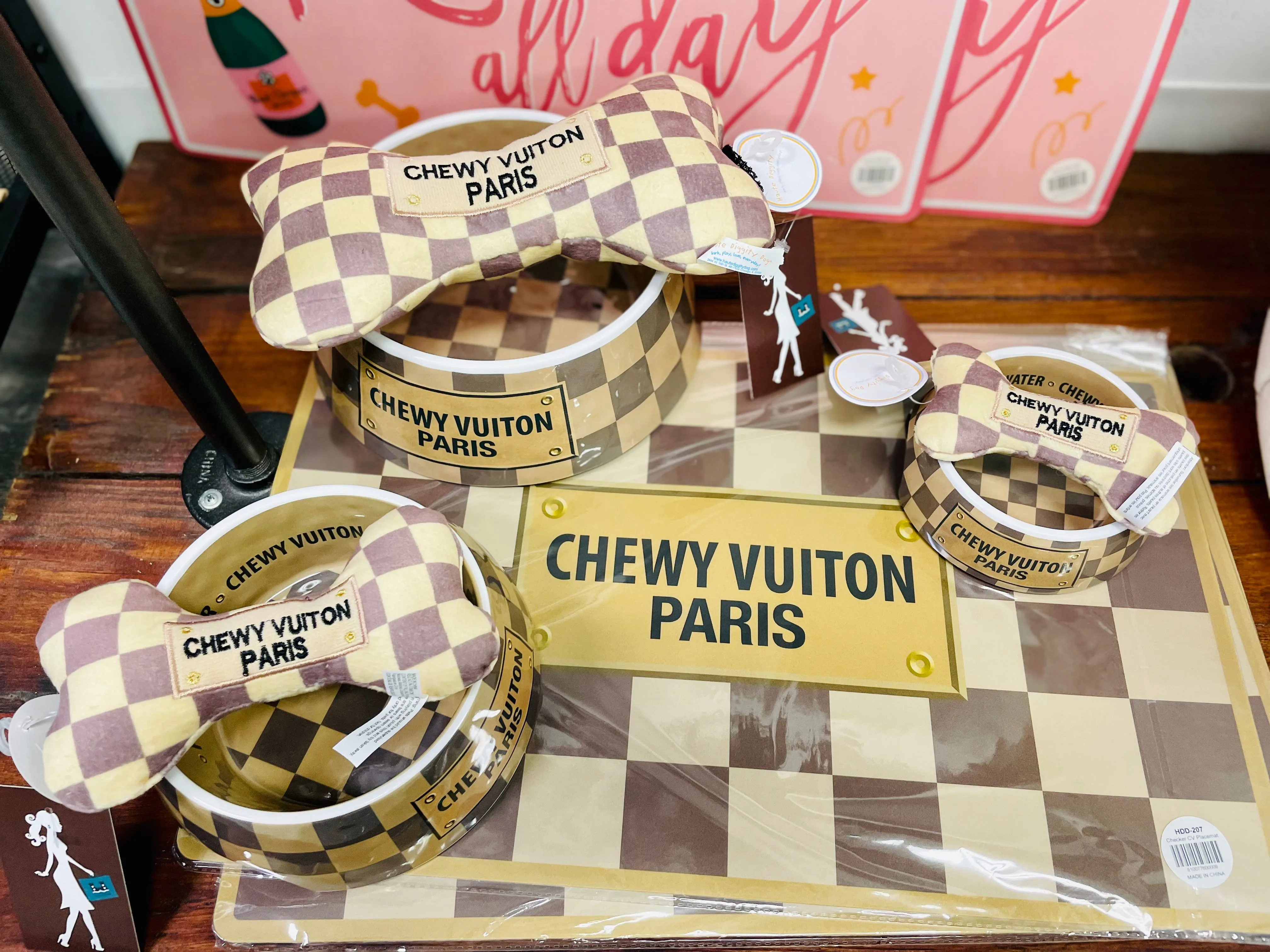 Checker Chewy Vuiton Bones