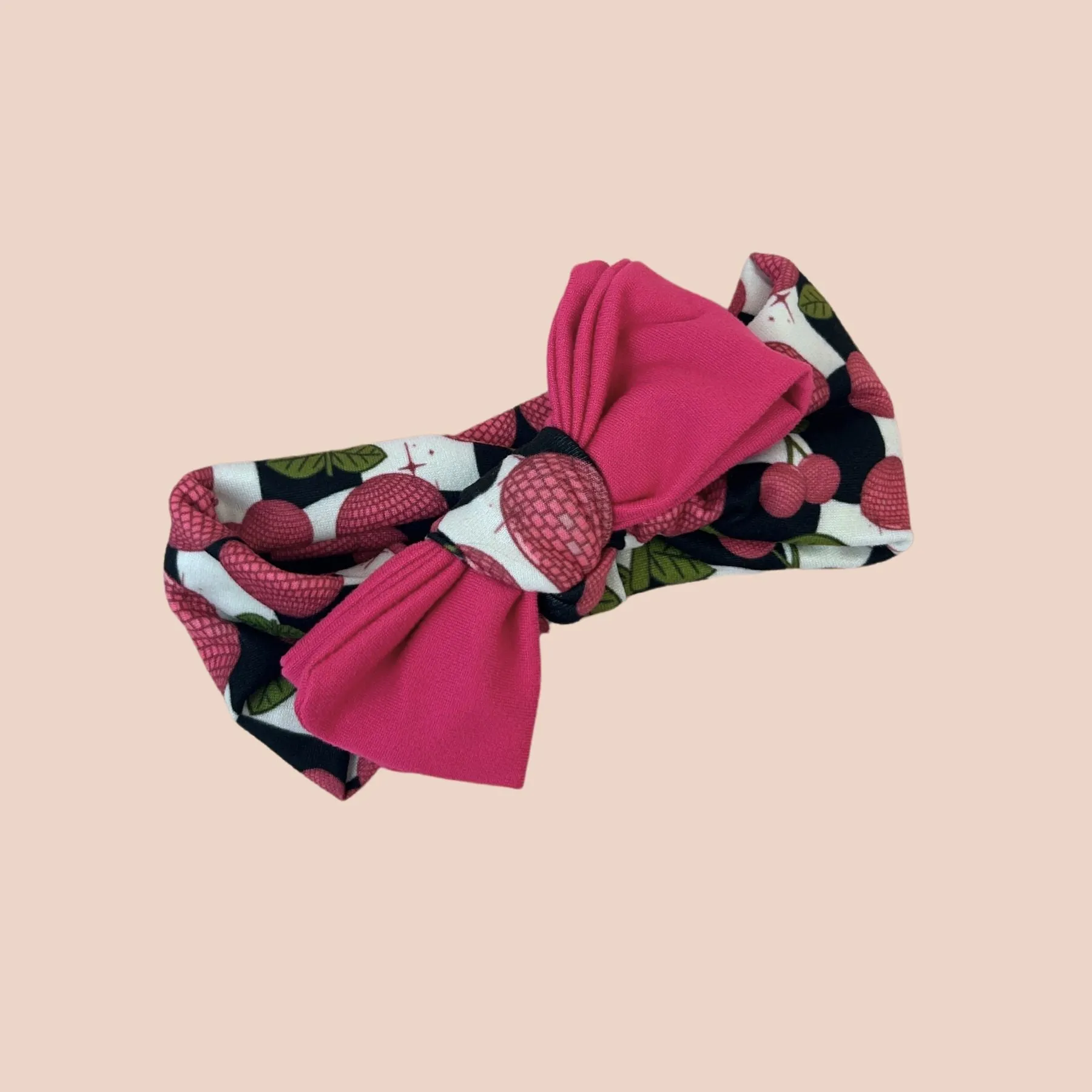 Checker Disco Cherries Baby Headband