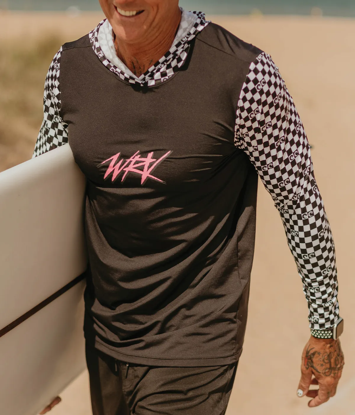 Checker Hooded L/S Lycra