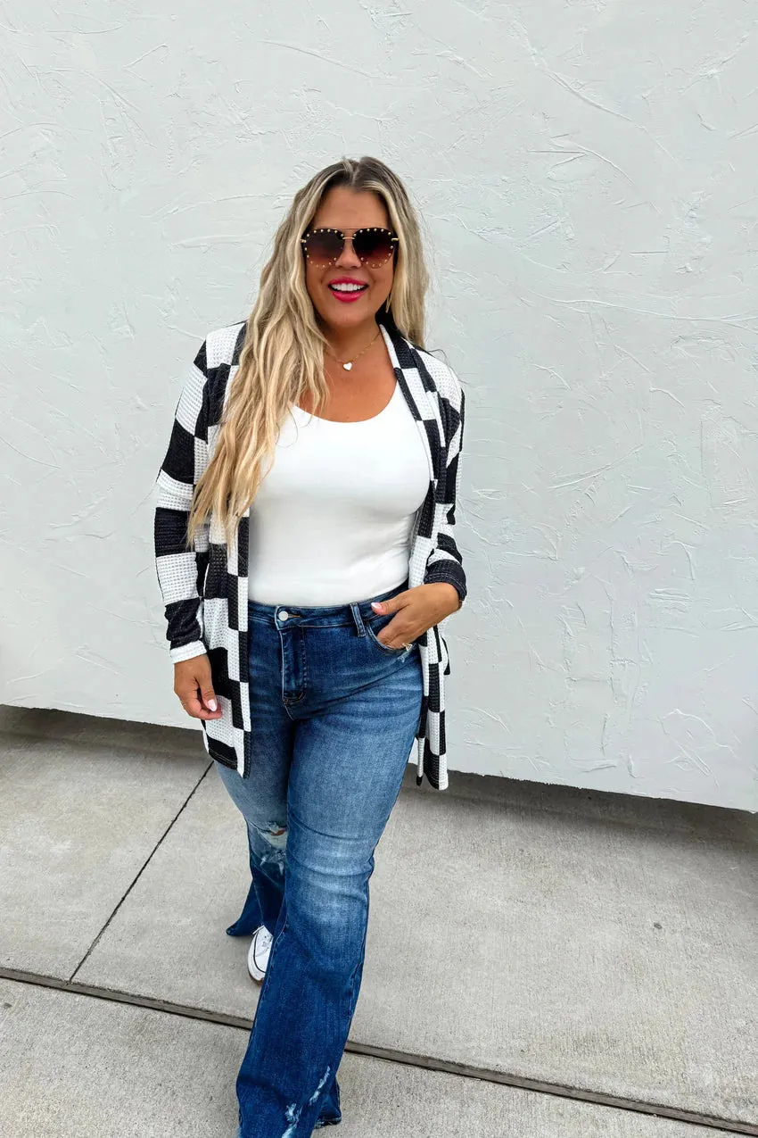 CHECKER PRINT LOLA CARDIGAN