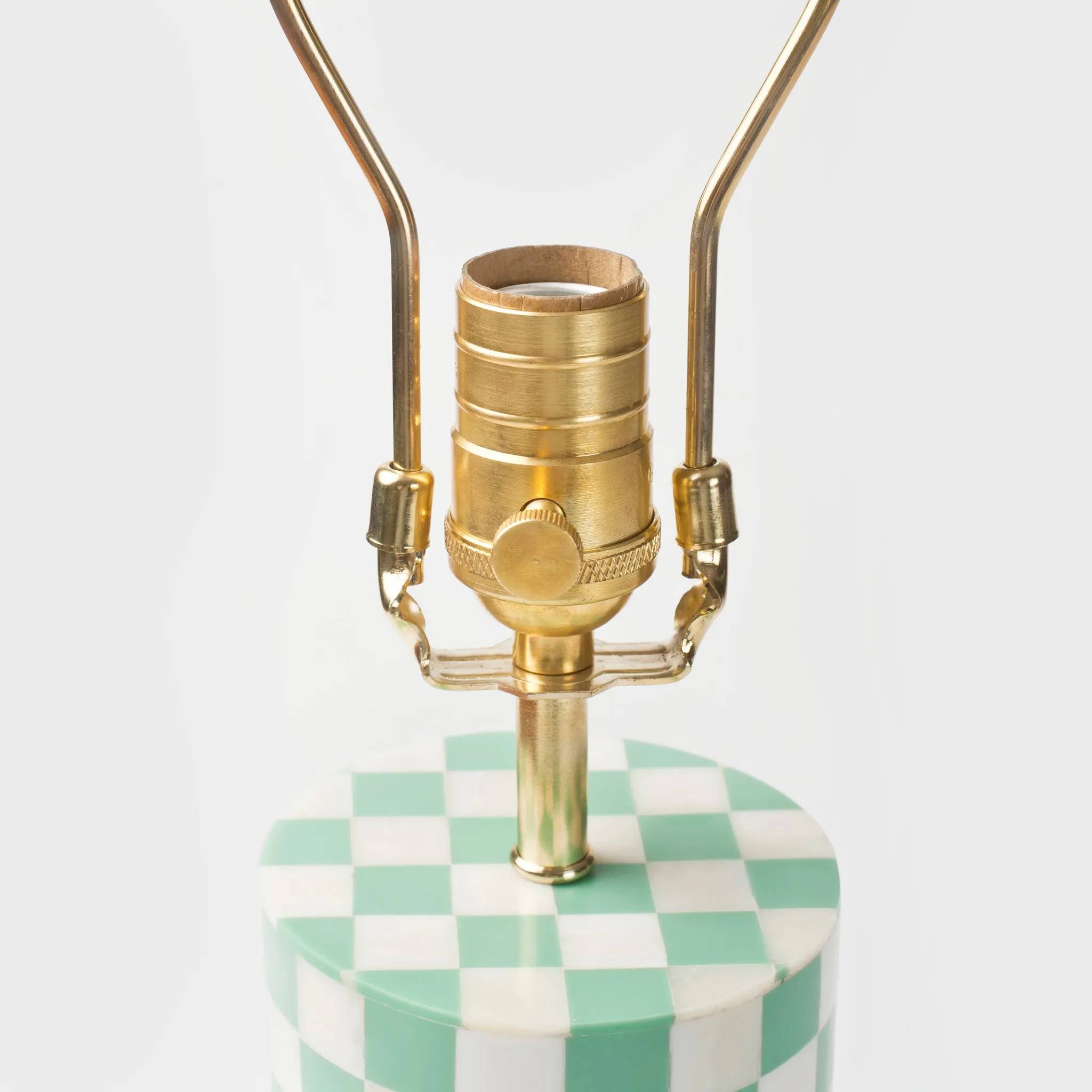 Checker Table Lamp- Indie Green