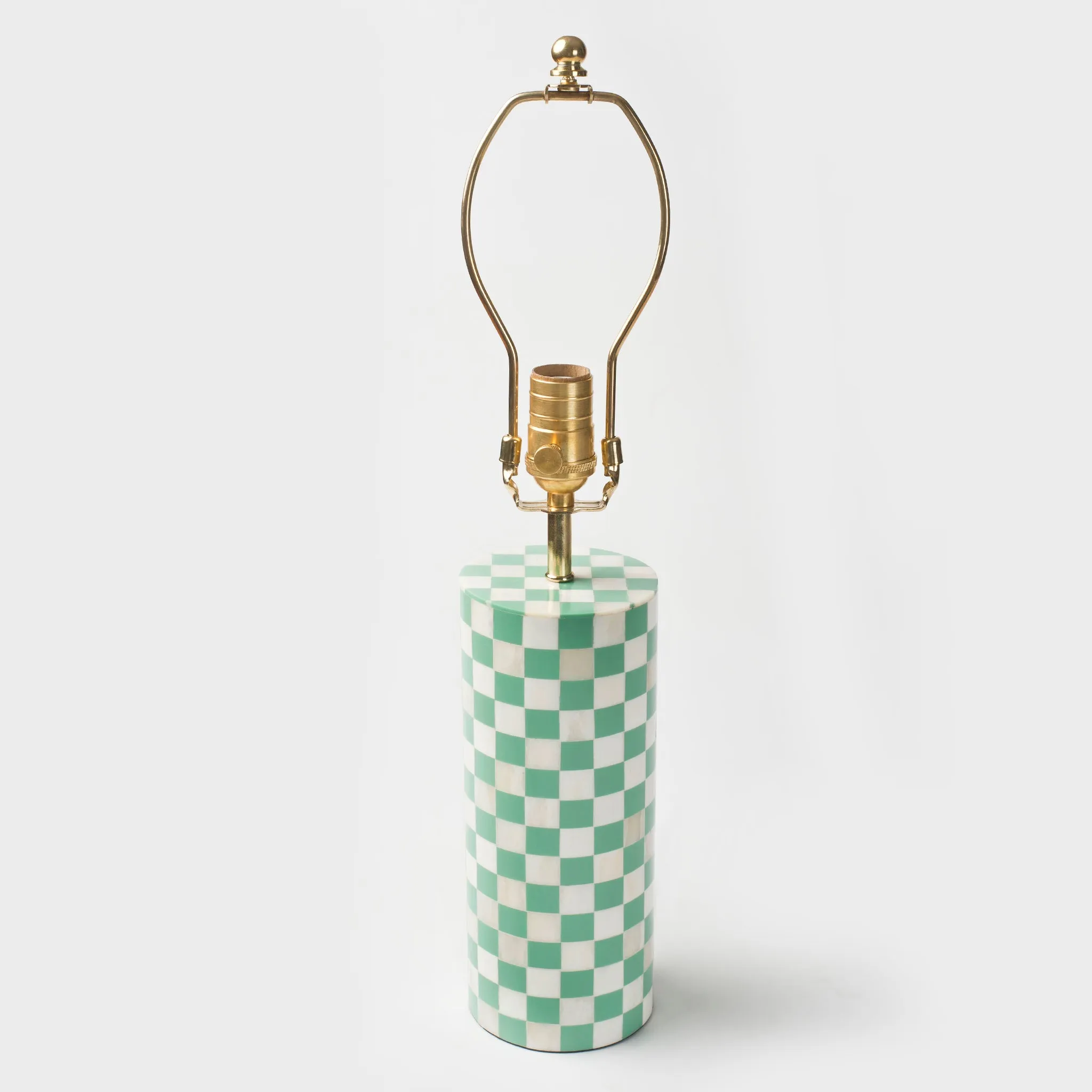 Checker Table Lamp- Indie Green