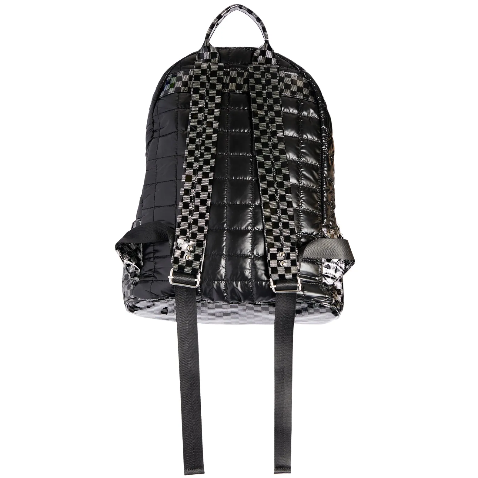 Checker Woven Quilted Backpack
