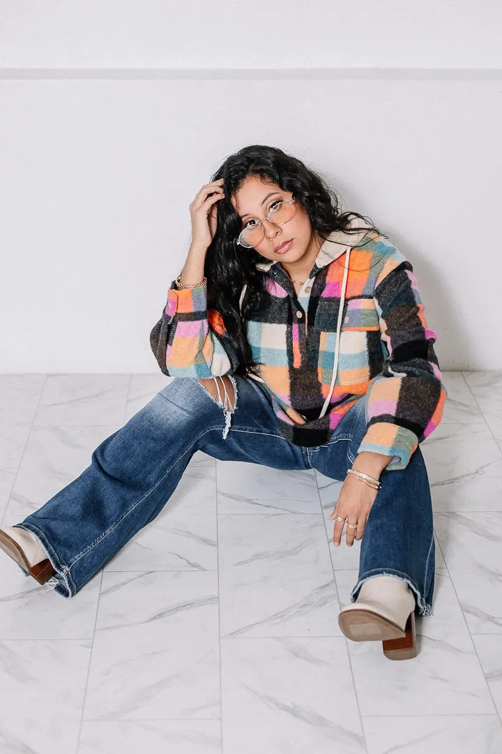 Checks The Box Brushed Checker Hoodie