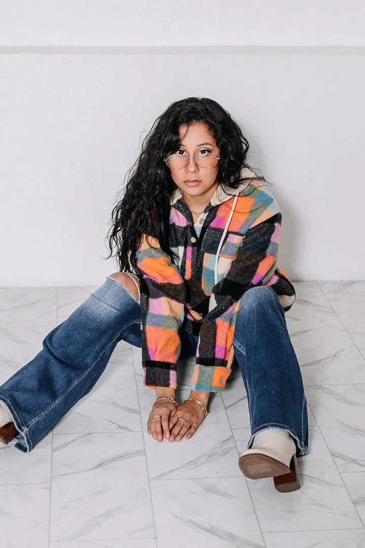 Checks The Box Brushed Checker Hoodie
