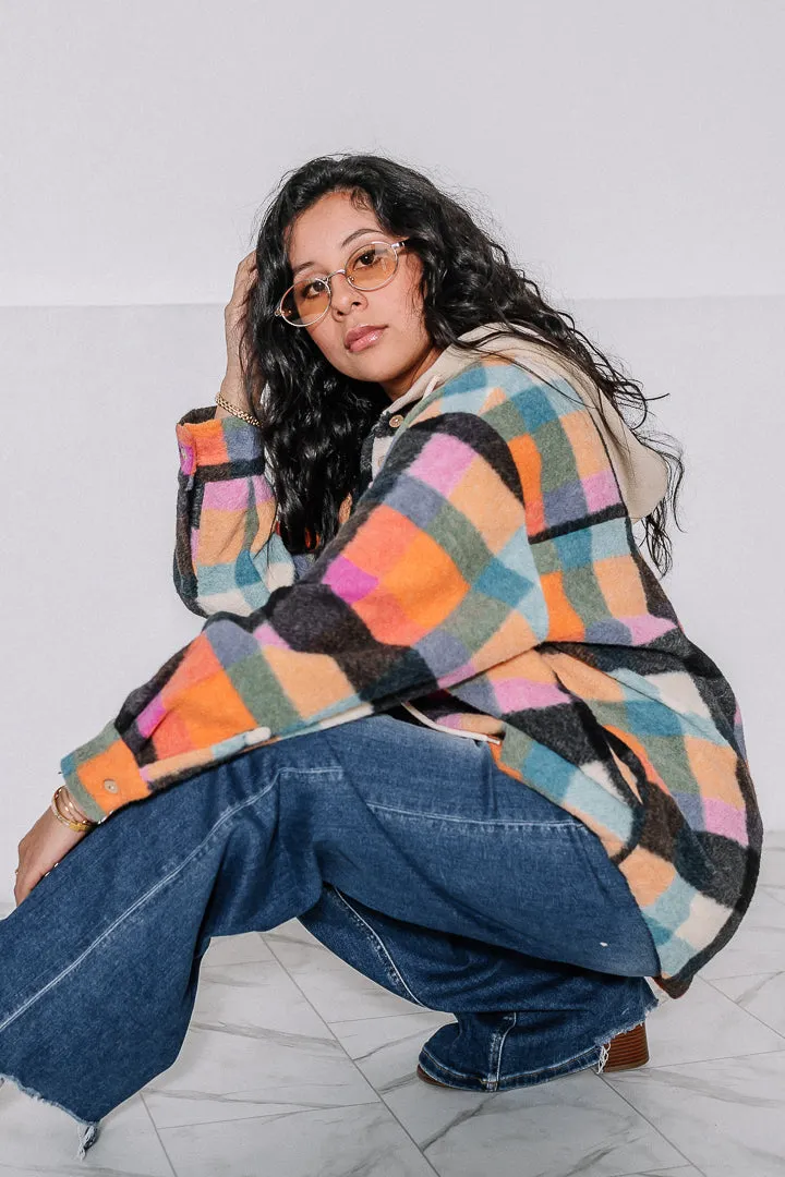 Checks The Box Brushed Checker Hoodie