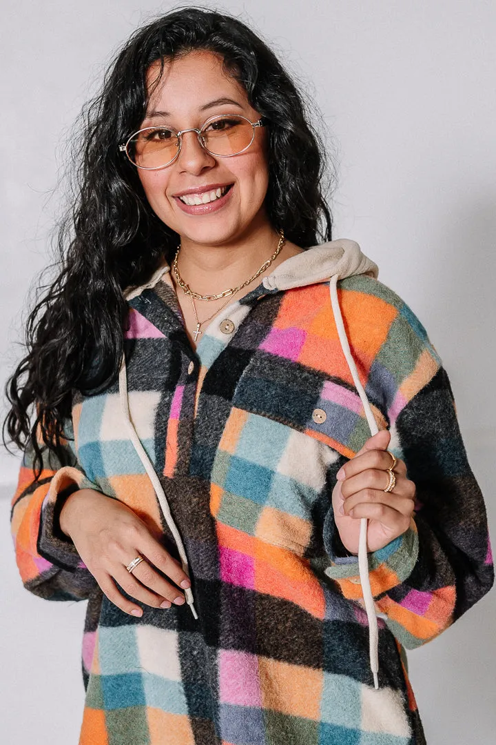Checks The Box Brushed Checker Hoodie
