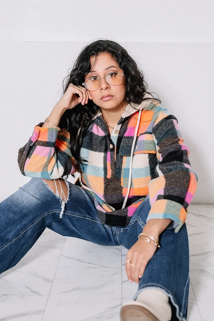 Checks The Box Brushed Checker Hoodie