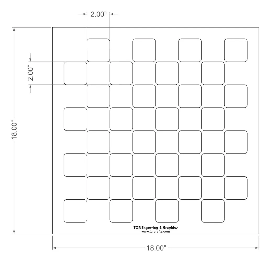 Chess/Checkerboard Stencil 14 Mil -18" X 18" - Painting /Crafts/ Templates
