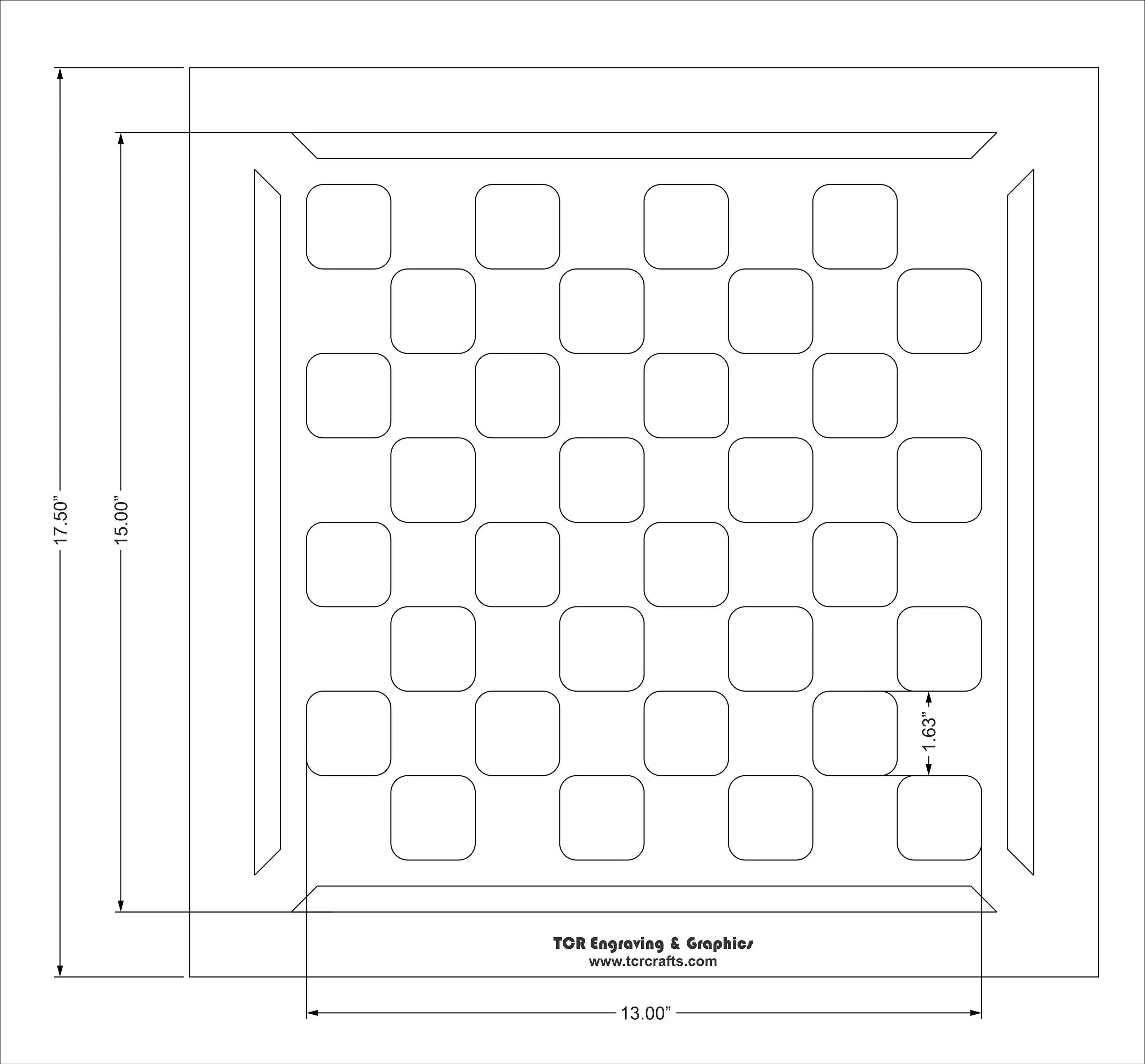 Chess/Checkerboard Stencil With Border 14 Mil -15 X 15 Inches