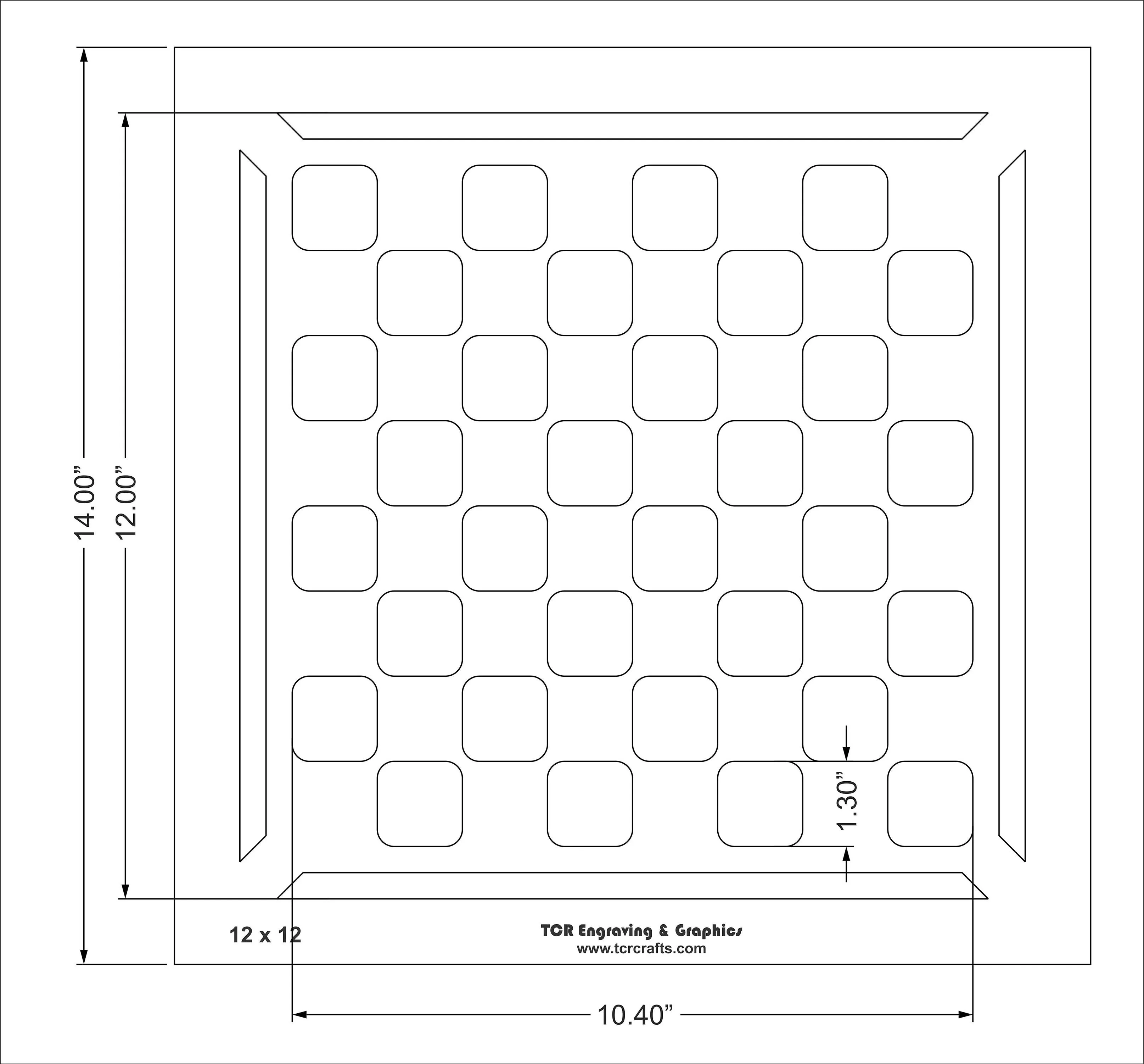 Chess/Checkerboard with Border Stencil 14 Mil -12" X 12" - Painting/Crafts/ Templates