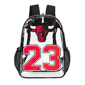 Chicago Bulls 23 Jordan Transparent Backpack 17 Inch