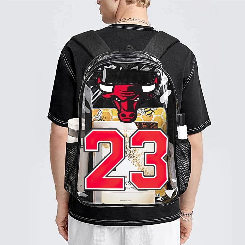 Chicago Bulls 23 Jordan Transparent Backpack 17 Inch