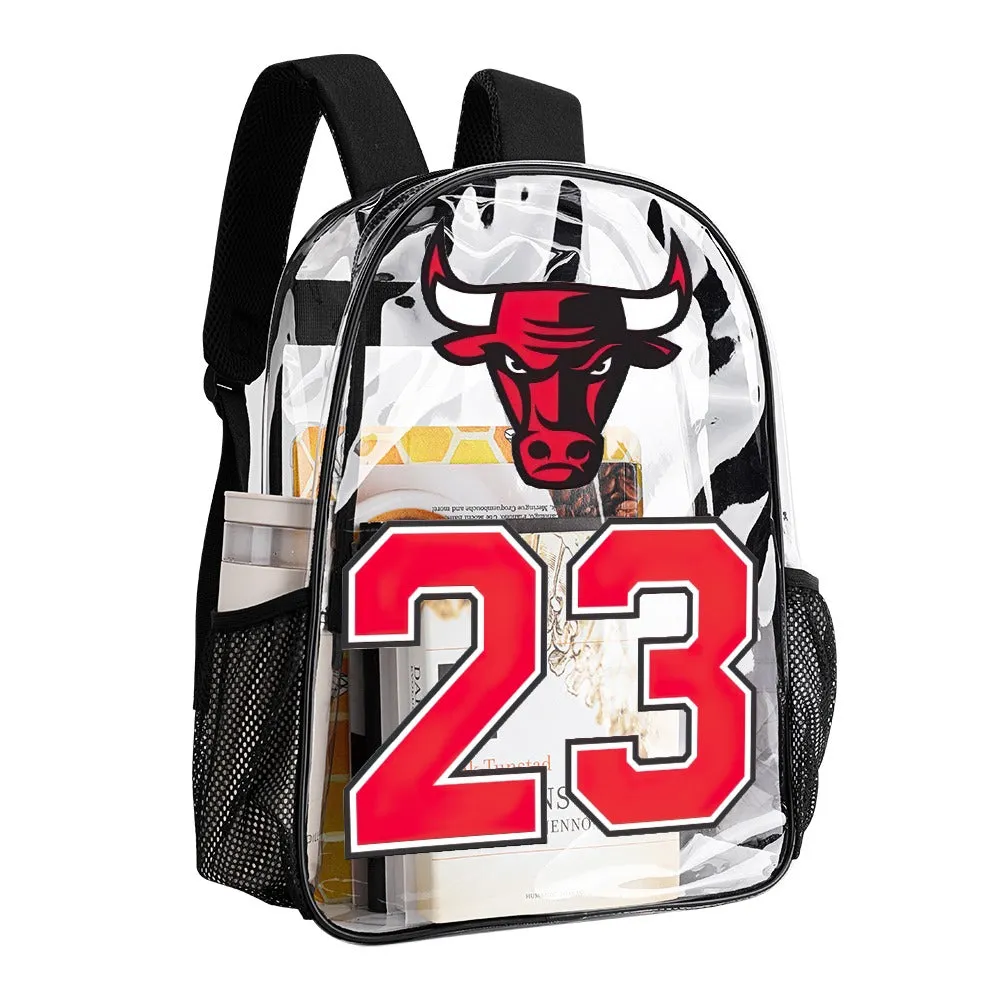 Chicago Bulls 23 Jordan Transparent Backpack 17 Inch