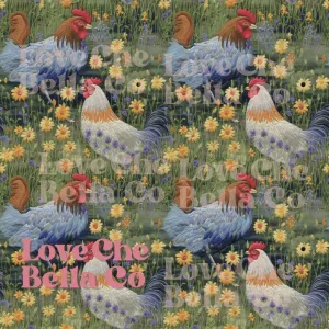 Chicken Wildflowers - SEAMLESS FILES