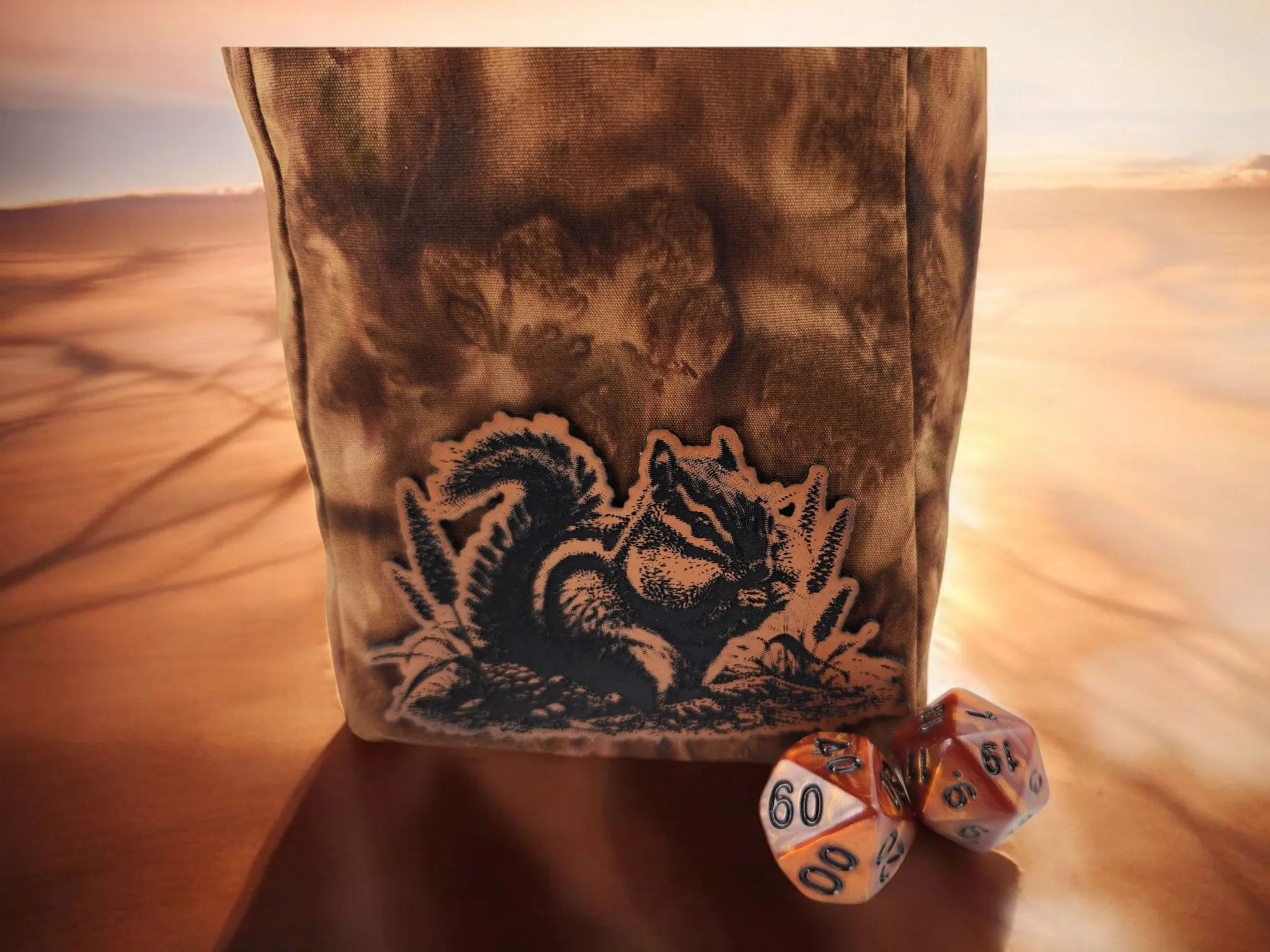 Chipmunk with full cheeks dice bag