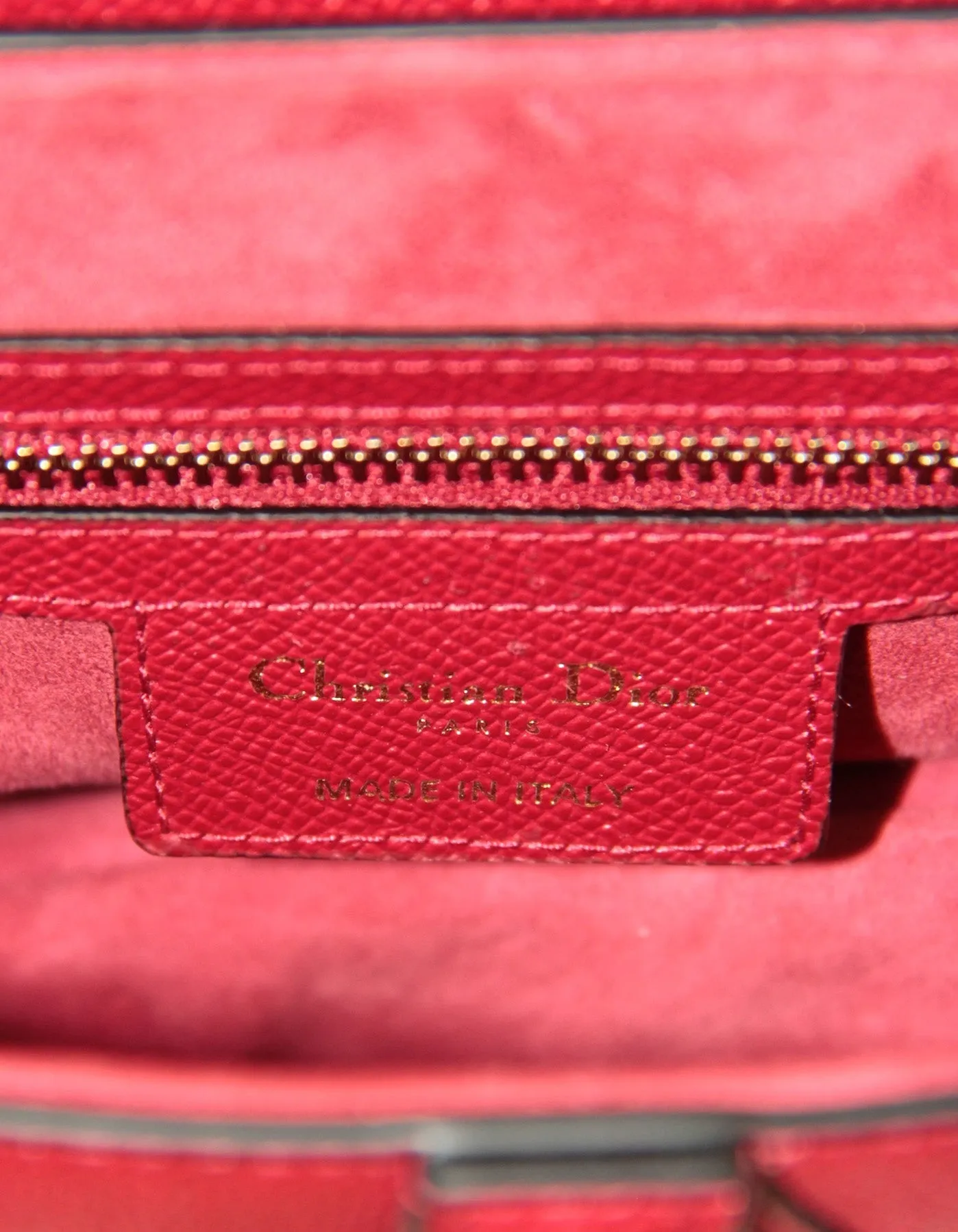 Christian Dior Red Calfskin Saddle Bag w/ Strap