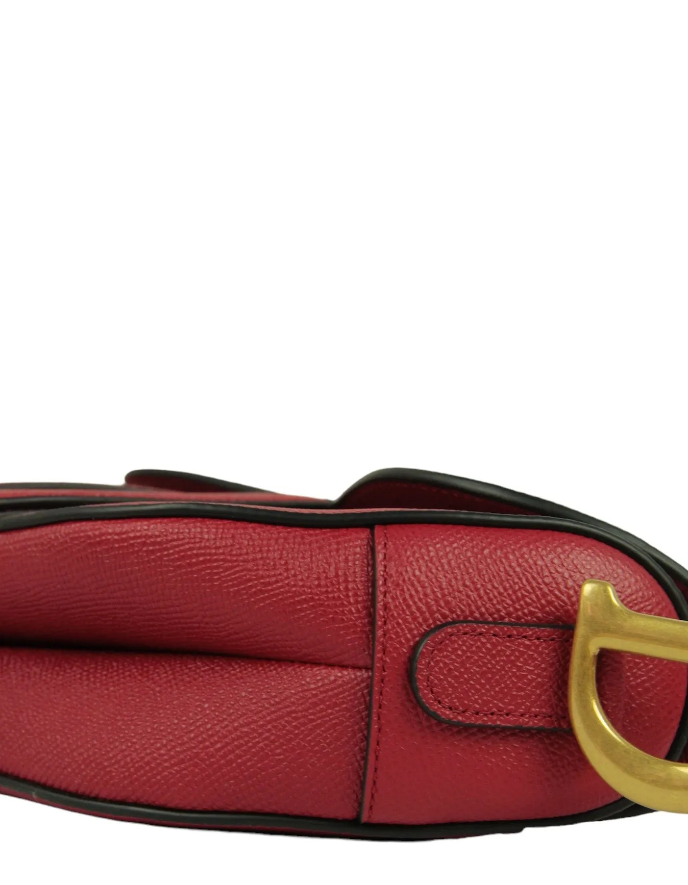 Christian Dior Red Calfskin Saddle Bag w/ Strap